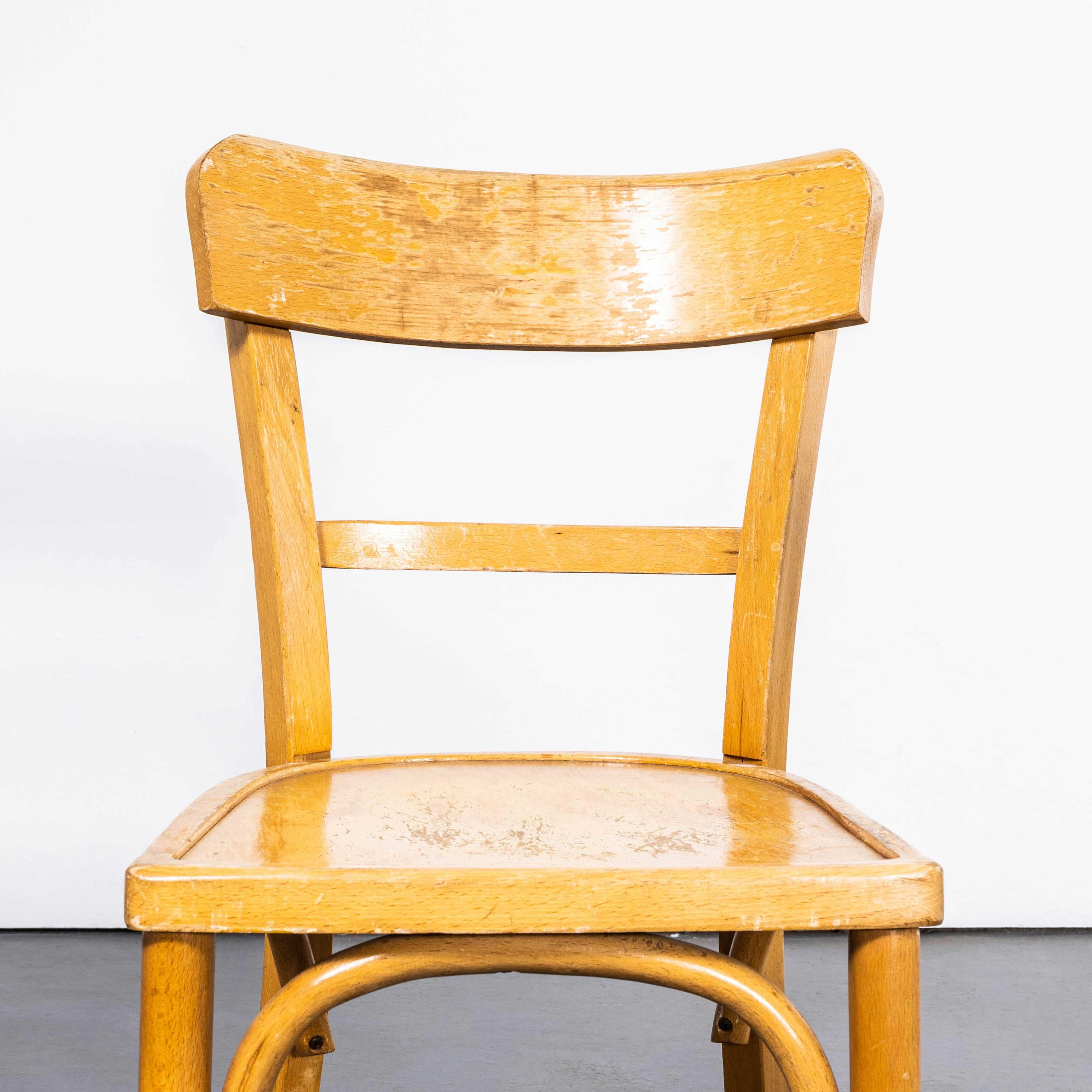Chaise de ferme blonde des années 1950 avec assise encadrée - Petite série disponible en vente 5