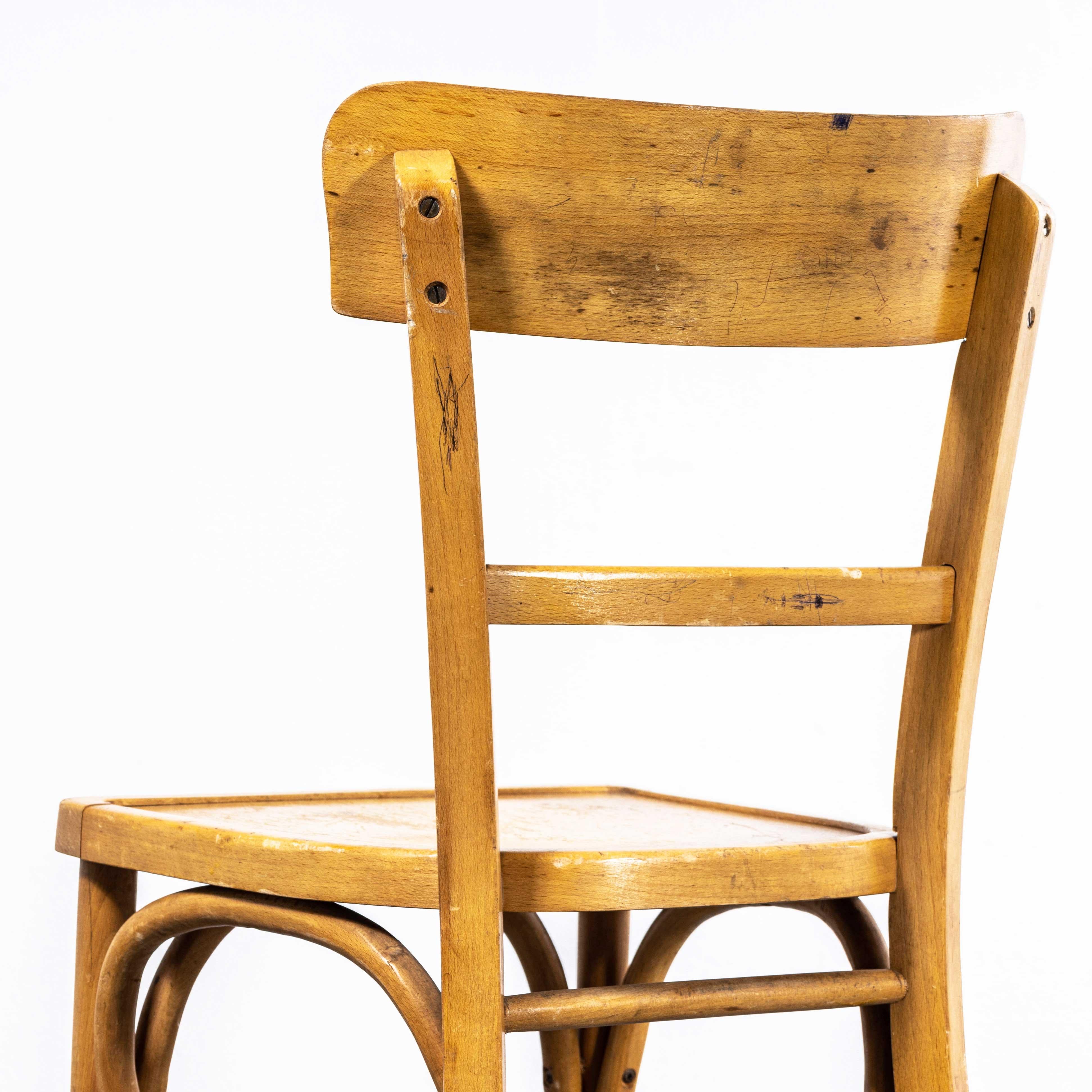 Chaise de ferme blonde des années 1950 avec assise encadrée - Petite série disponible en vente 7