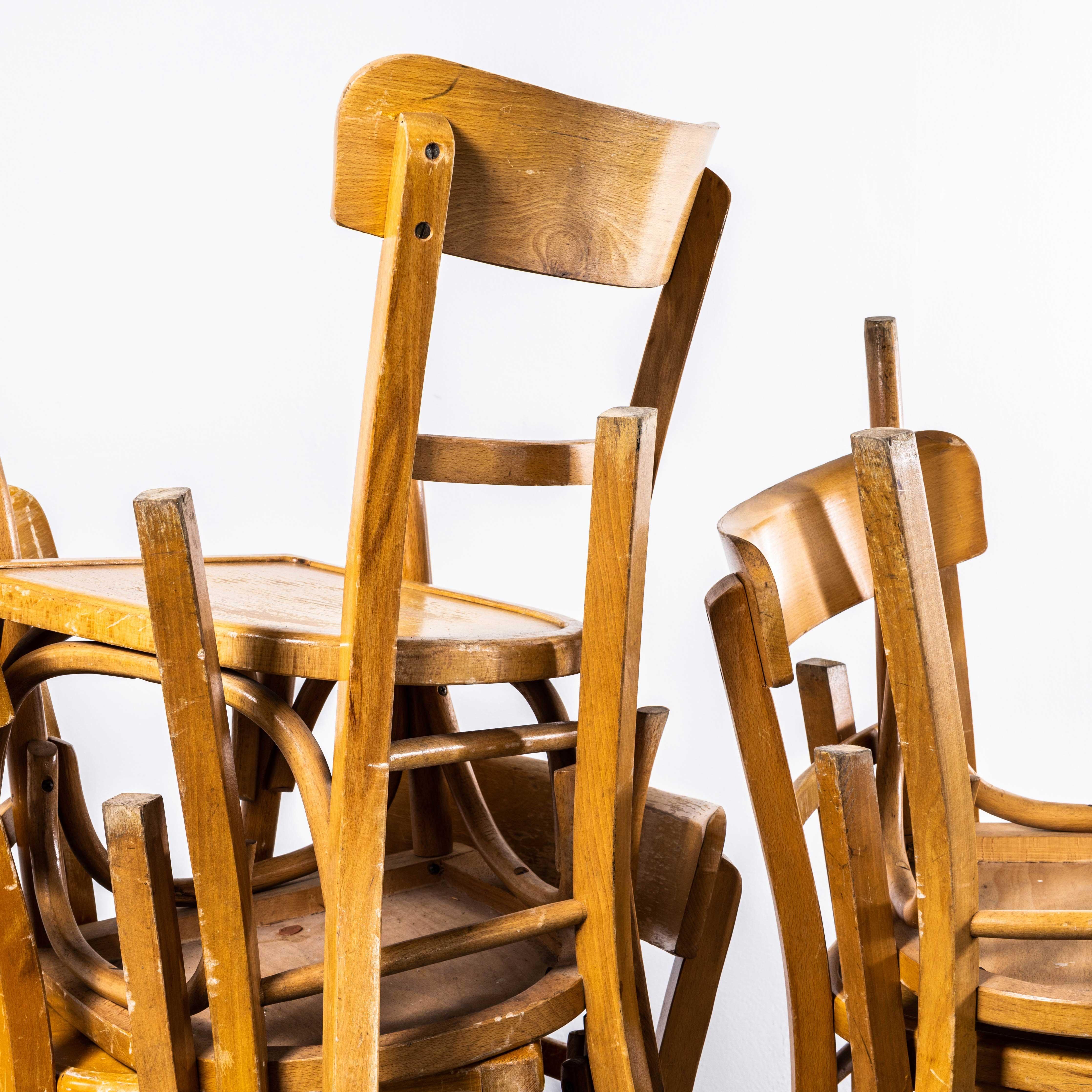 Français Chaise de ferme blonde des années 1950 avec assise encadrée - Petite série disponible en vente