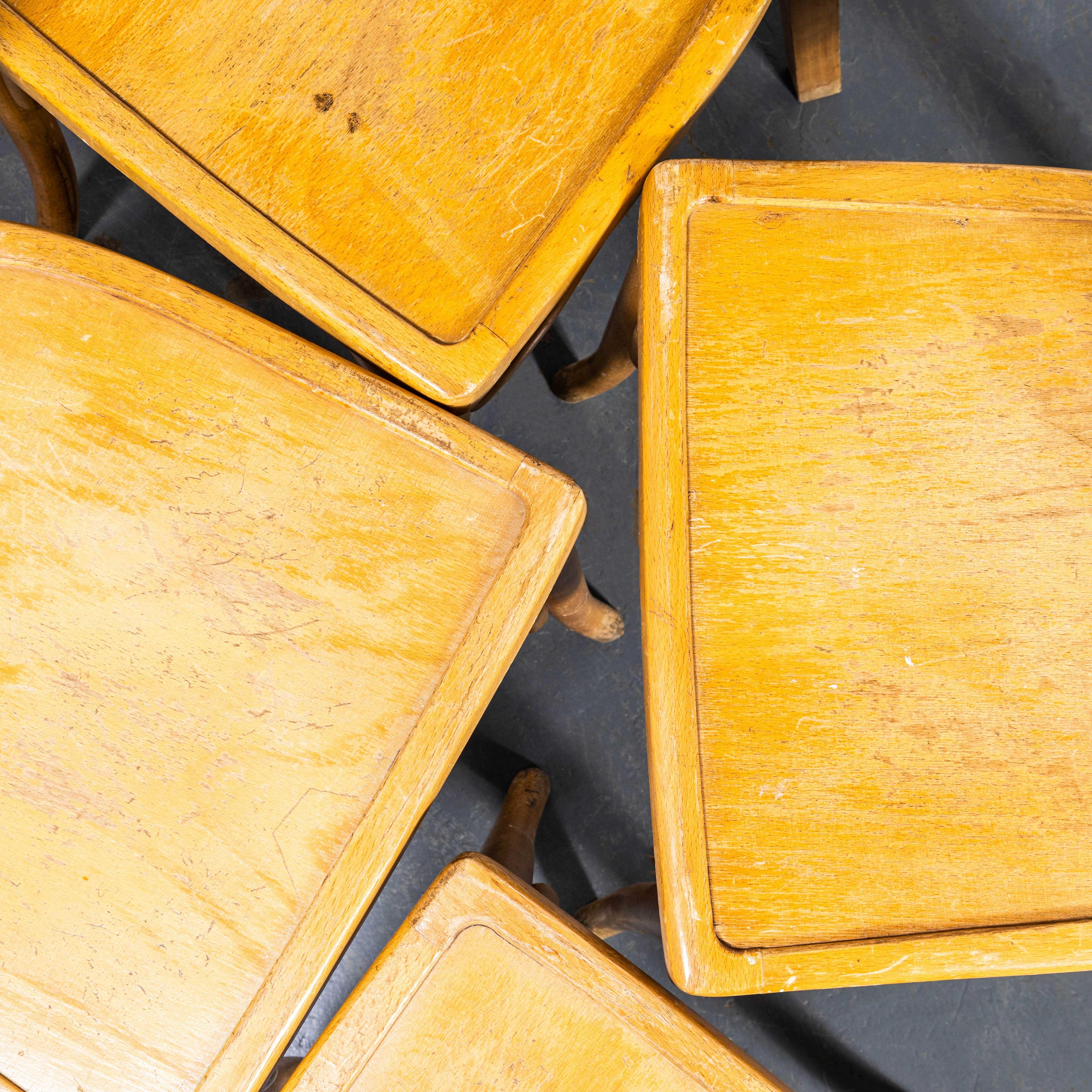 Milieu du XXe siècle Chaise de ferme blonde des années 1950 avec assise encadrée - Petite série disponible en vente