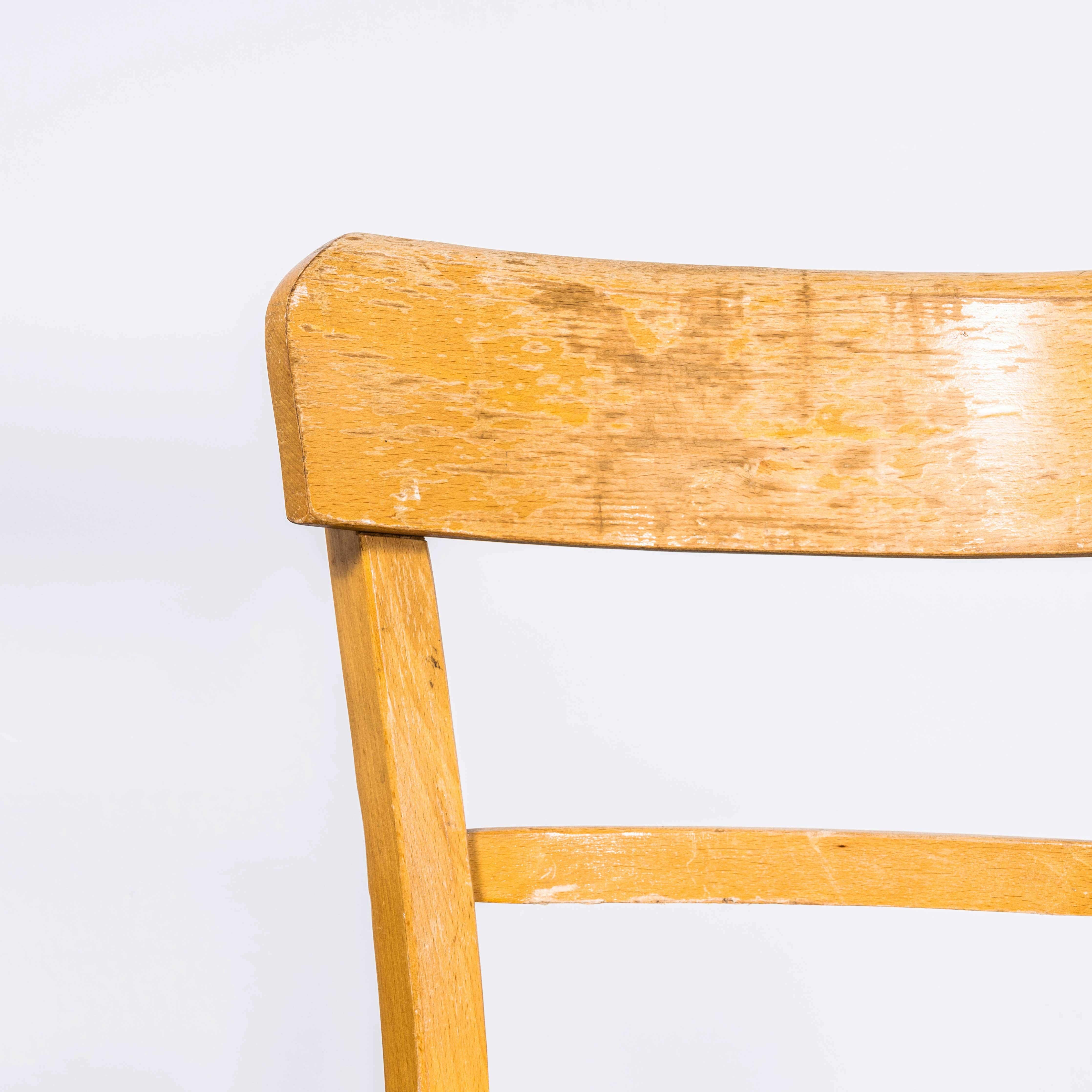 Chaise de ferme blonde des années 1950 avec assise encadrée - Petite série disponible en vente 1