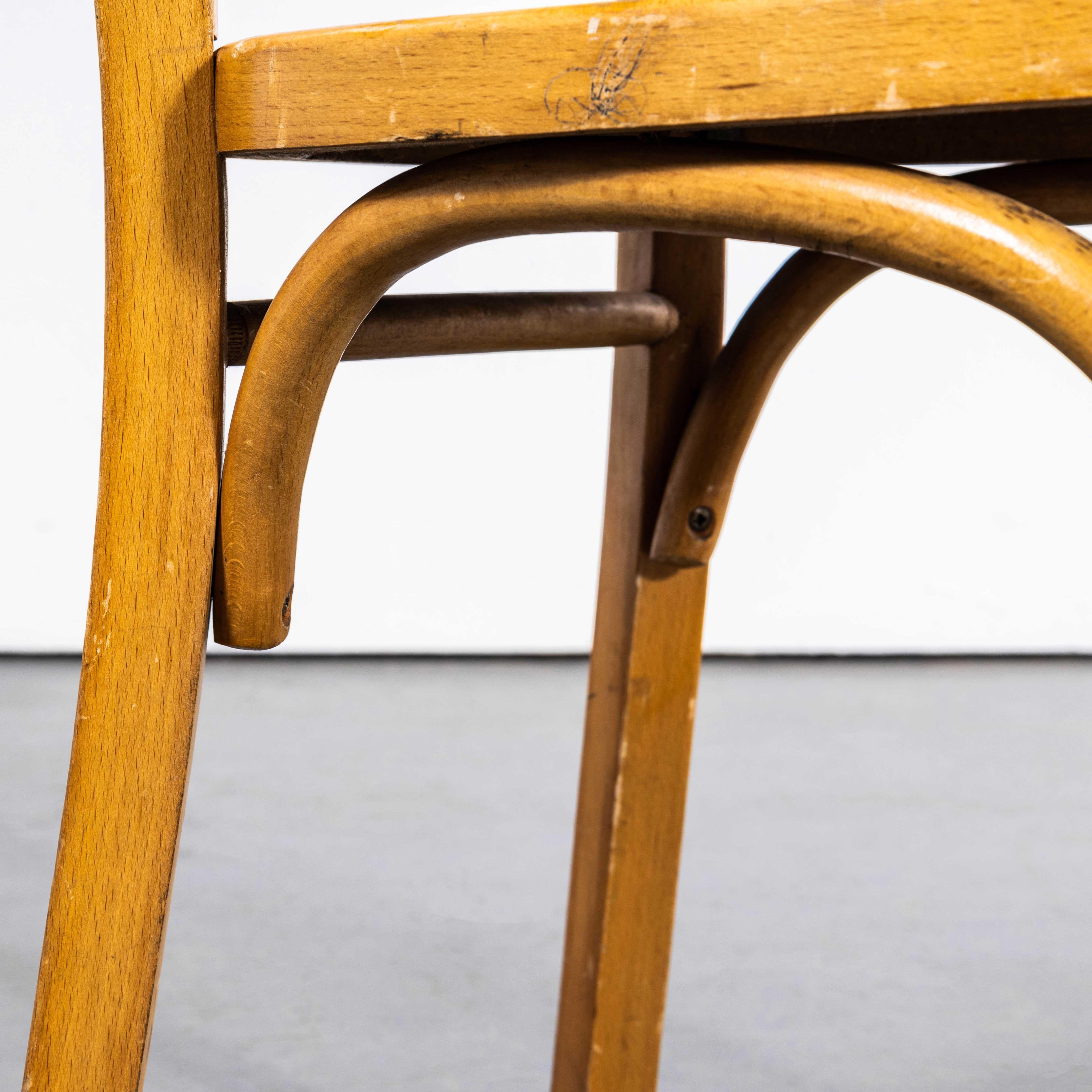 Chaise de ferme blonde des années 1950 avec assise encadrée - Petite série disponible en vente 2