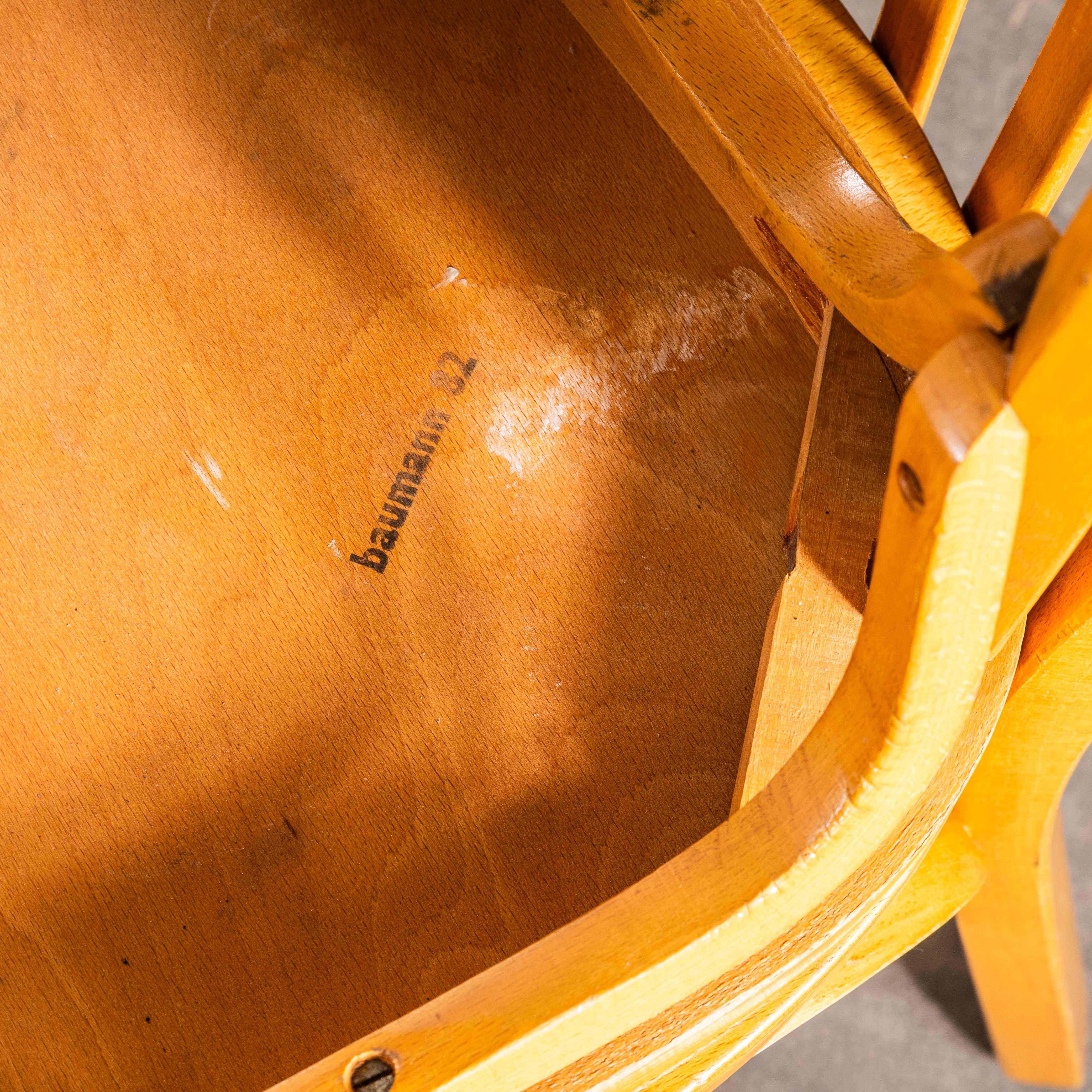 Chaises de salle à manger en bentwood blond à assise plate des années 1950 - Ensemble de six chaises en vente 1