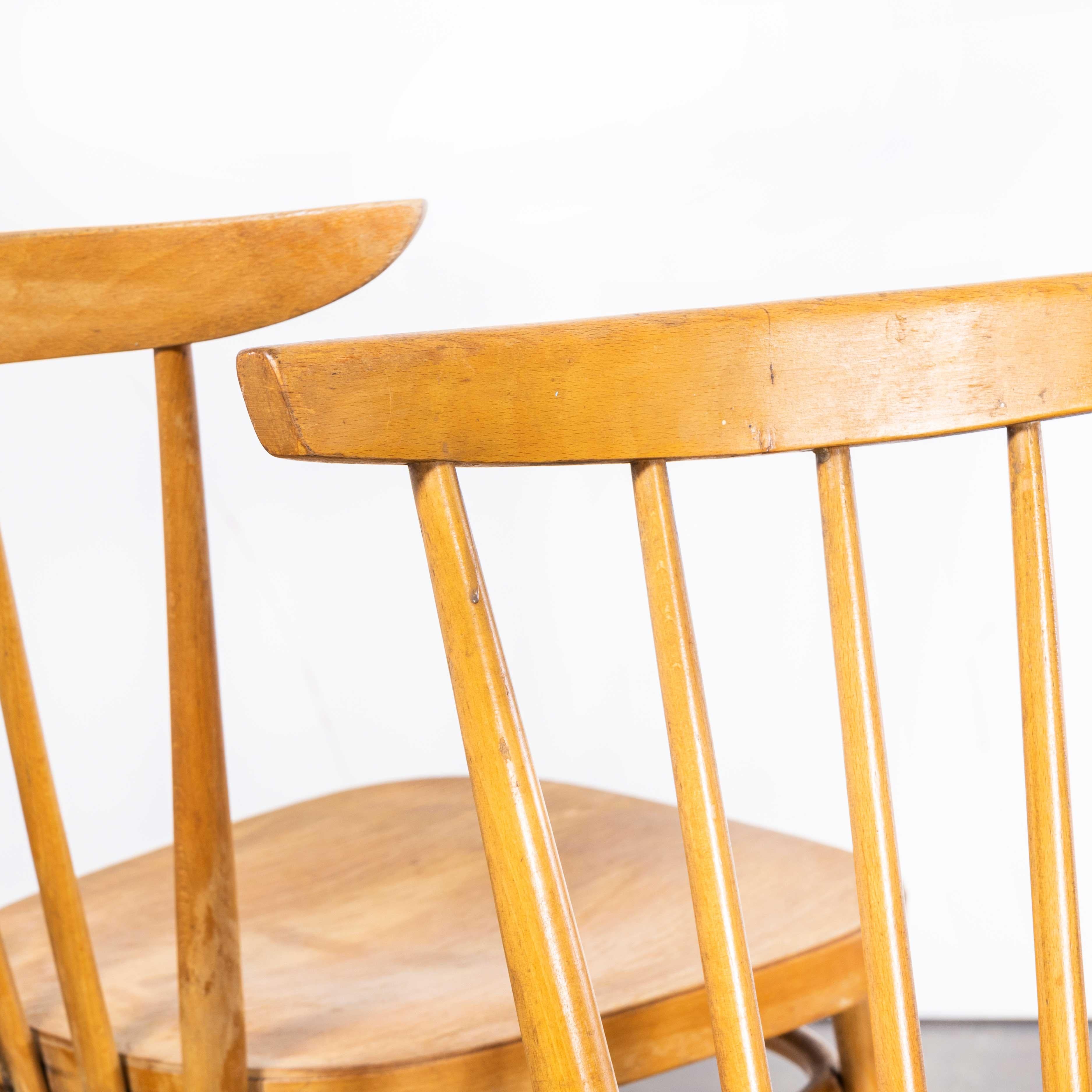 Bentwood 1950s Blonde Stickback Dining Chairs by Ton - Set of Six For Sale