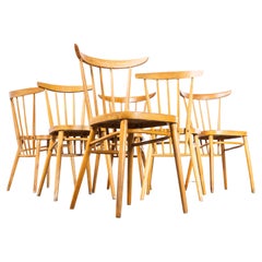 1950s Blonde Stickback Dining Chairs by Ton - Set of Six