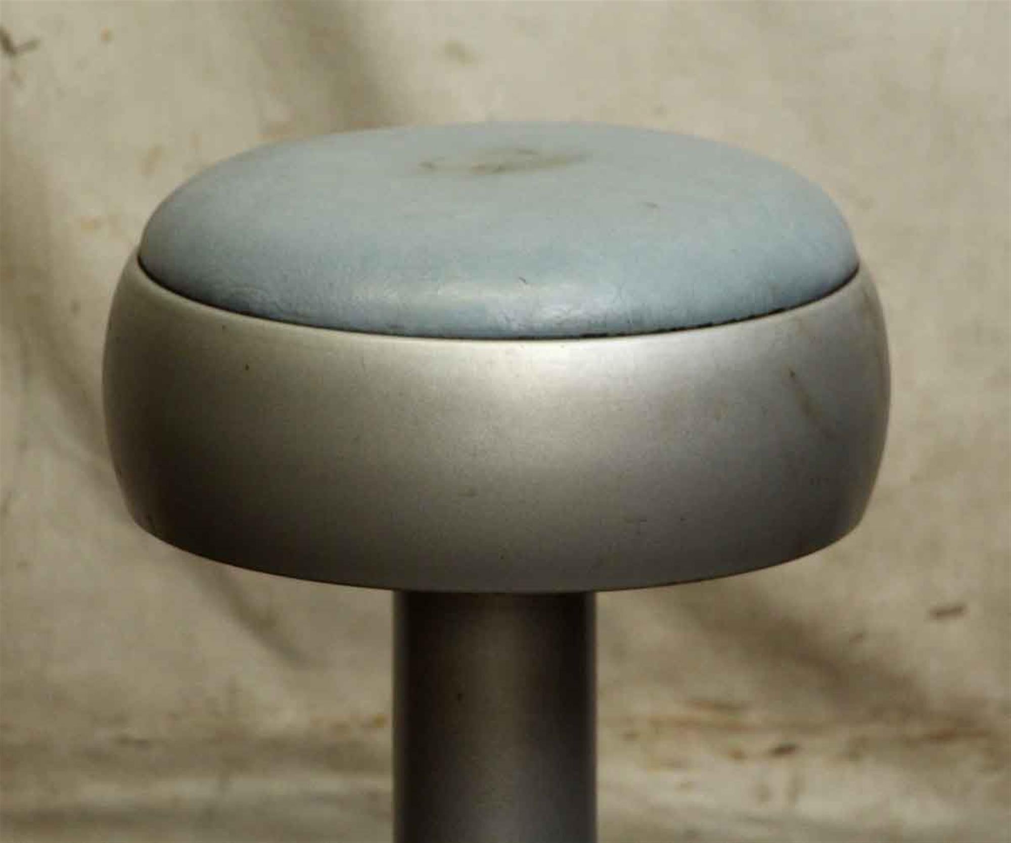 1950s diner stools salvaged from Old Forge PA. In very good condition and are designed to bolt to the floor. Several available at time of posting. Small quantity available at time of posting. Please inquire. Priced each. This can be seen at our 400