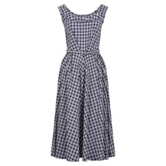 1950s Blue and White Gingham Dress