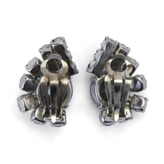 1950s Blue Aurora Borealis Iridescent Gemstone Teardrop Earrings