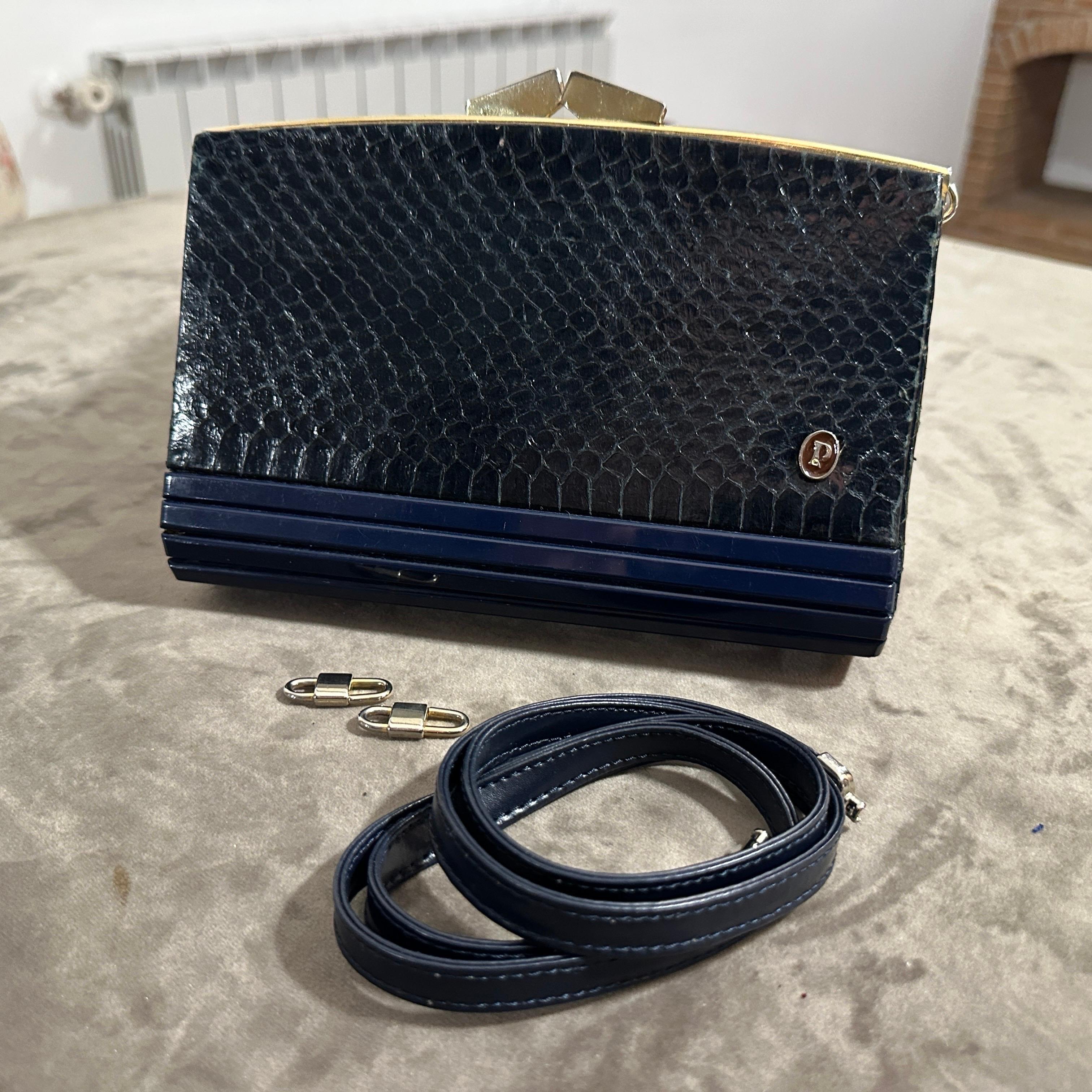 Sac de soirée italien en bakélite et cuir des années 1950 en vente 8