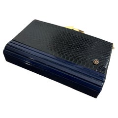 1950s Blue Bakelite and Leather Italian Evening Bag