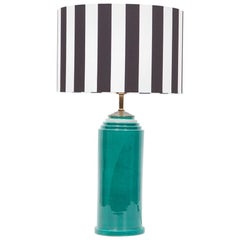 1950s Blue Ceramic Table Lamp by Ettore Sottsass