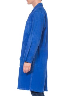 1950S Blue  Cotton Twill French Workwear Jacket With Patchwork Pockets