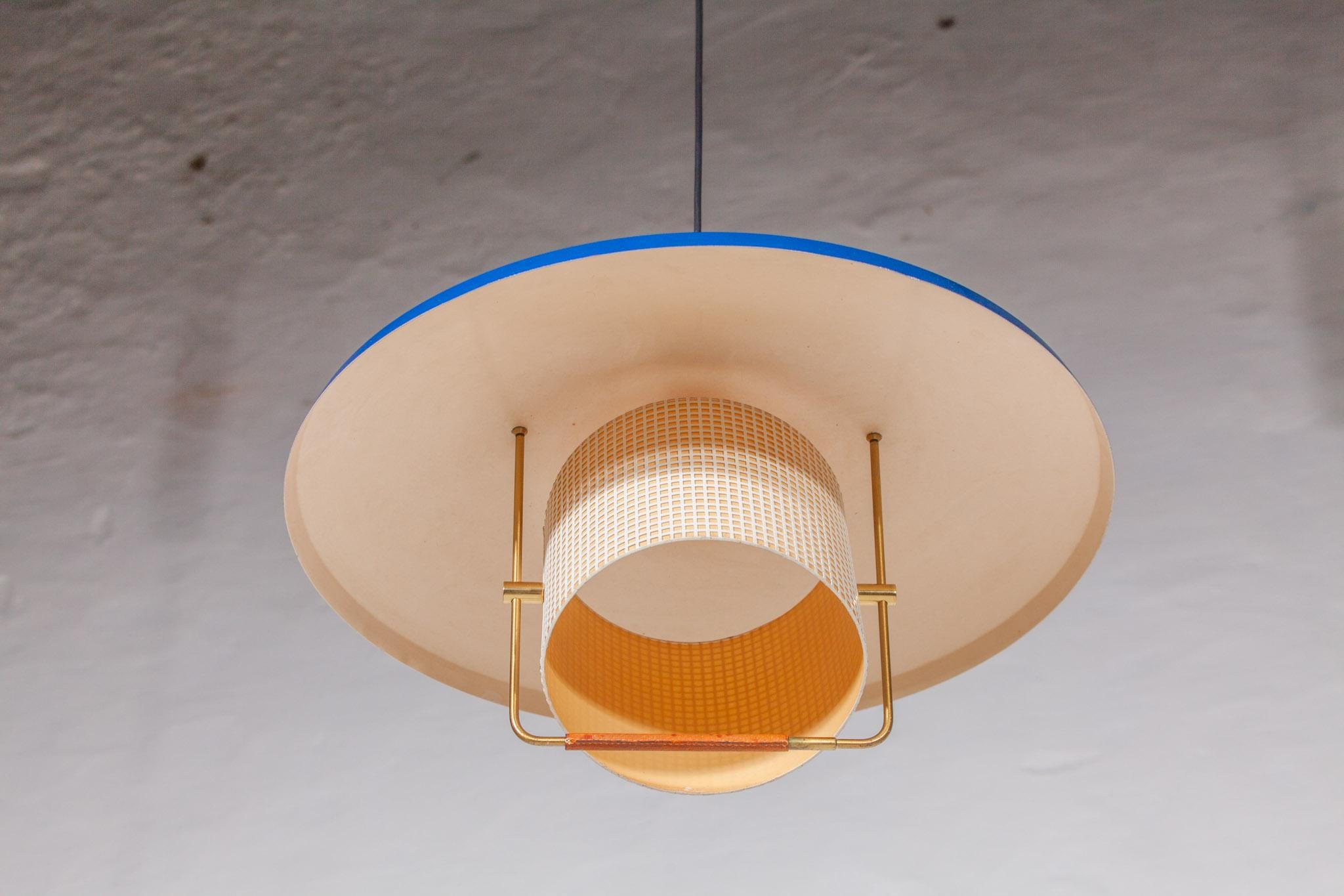 1950s Blue Counterweight Pendant by Gaetano Sciolari for Stilnovo For Sale 3