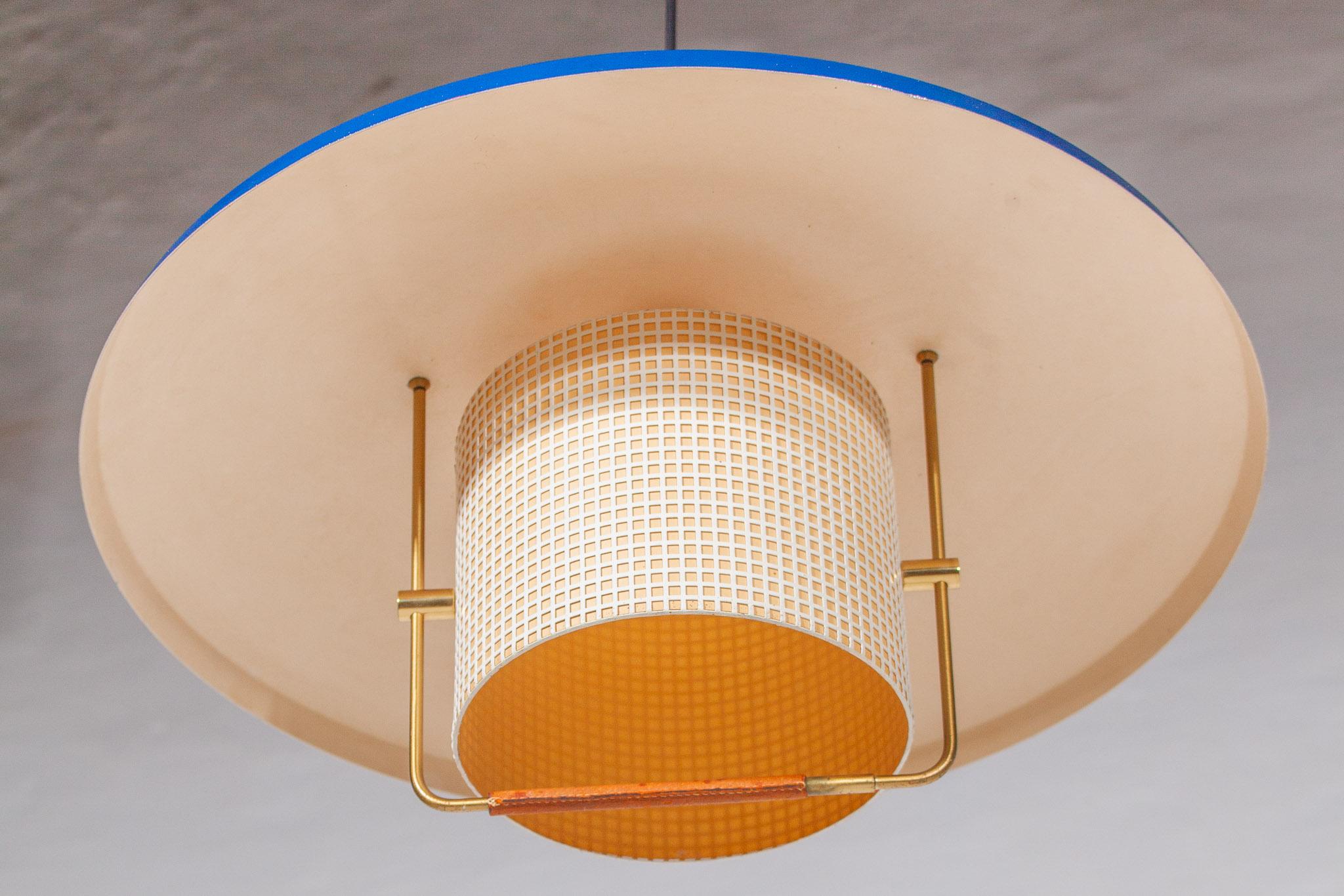 1950s Blue Counterweight Pendant by Gaetano Sciolari for Stilnovo For Sale 1