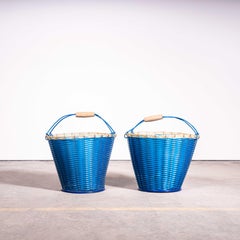 1950's Blue Grape Picking Baskets - New Old Stock GDR