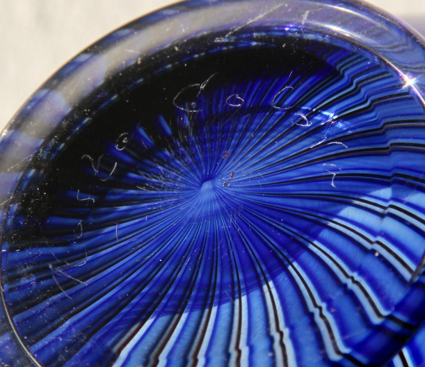 Vaso 'Colora' a righe blu del 1950 di Vicke Lindstrand per Kosta Glass Svezia in vendita 13