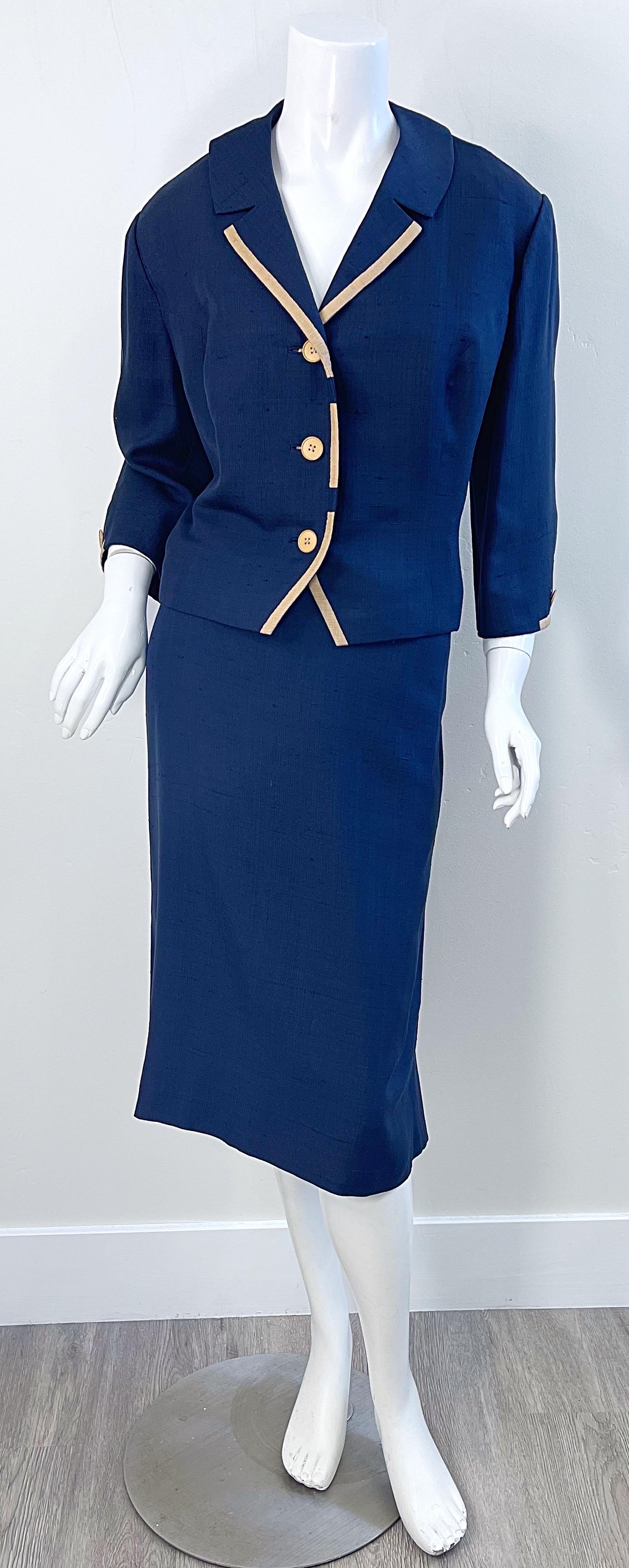 jupe tailleur bleu marine