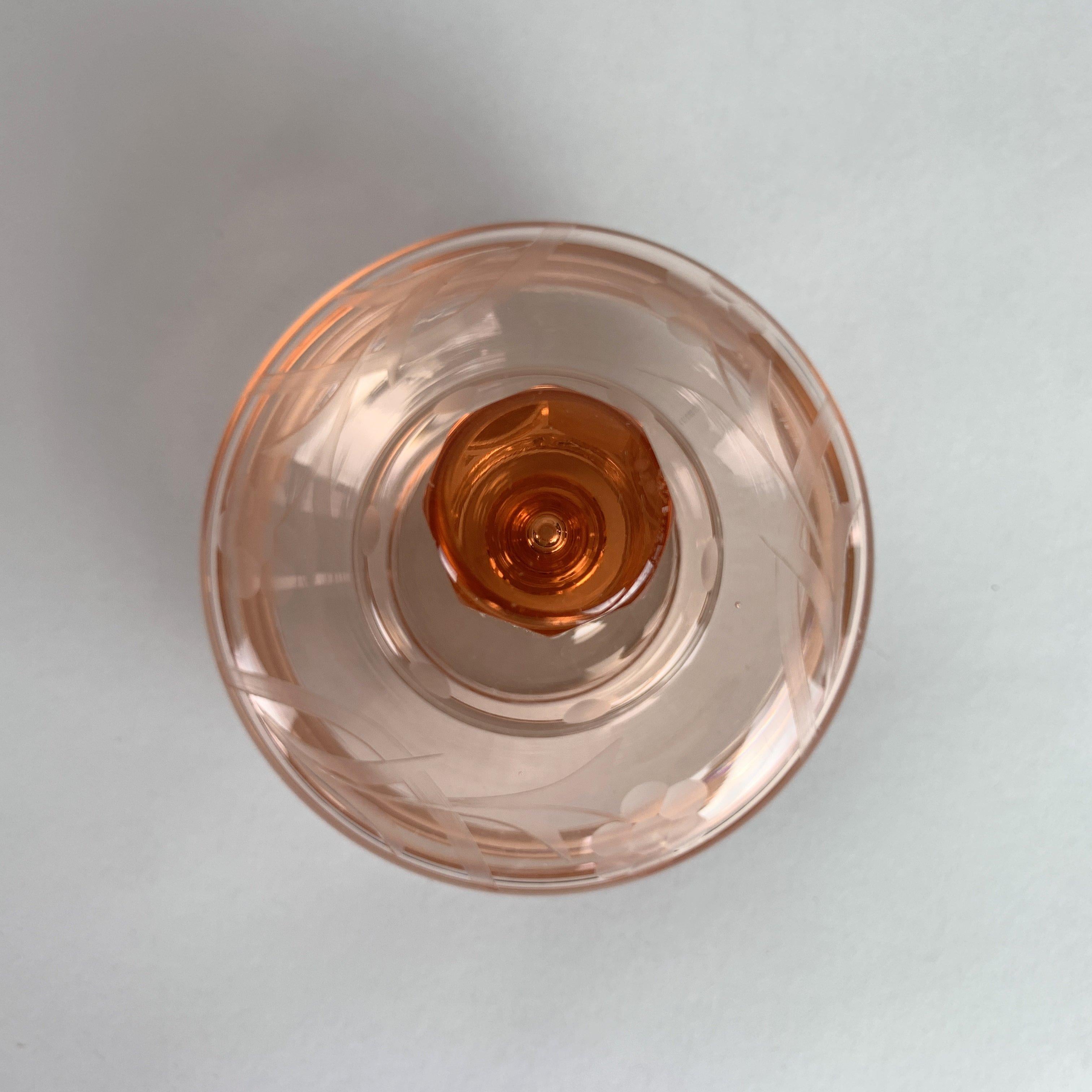 Vaso di vetro Rosaline Bohemien del 1950 in vendita 2