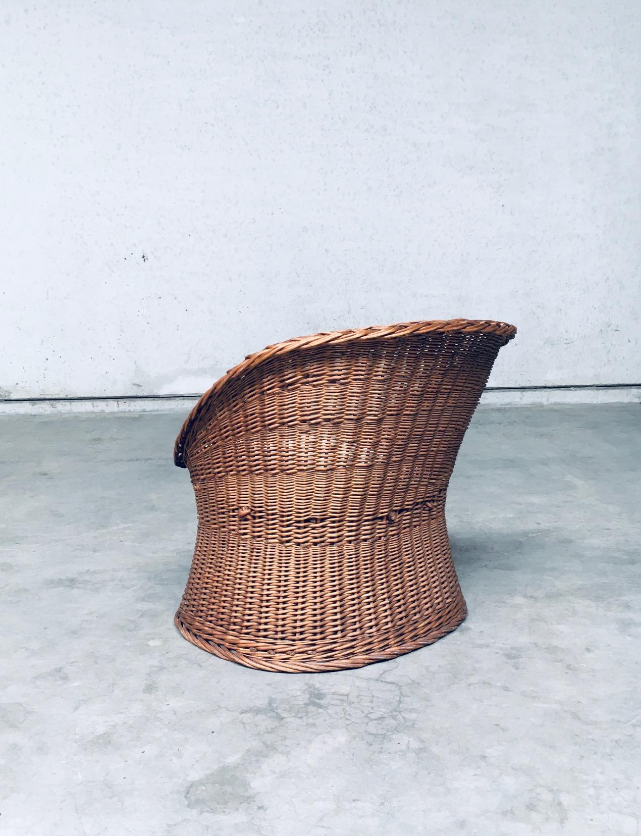 1950's Boho Design Wicker Egg Basket Lounge Chair Set For Sale 8