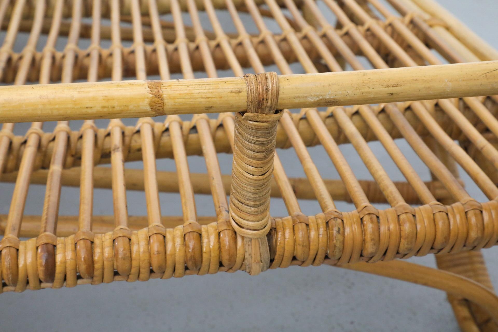 Estructura de cama de día de bambú inspirada en Franco Albini de los años 50 con estructura en forma de trineo en venta 8