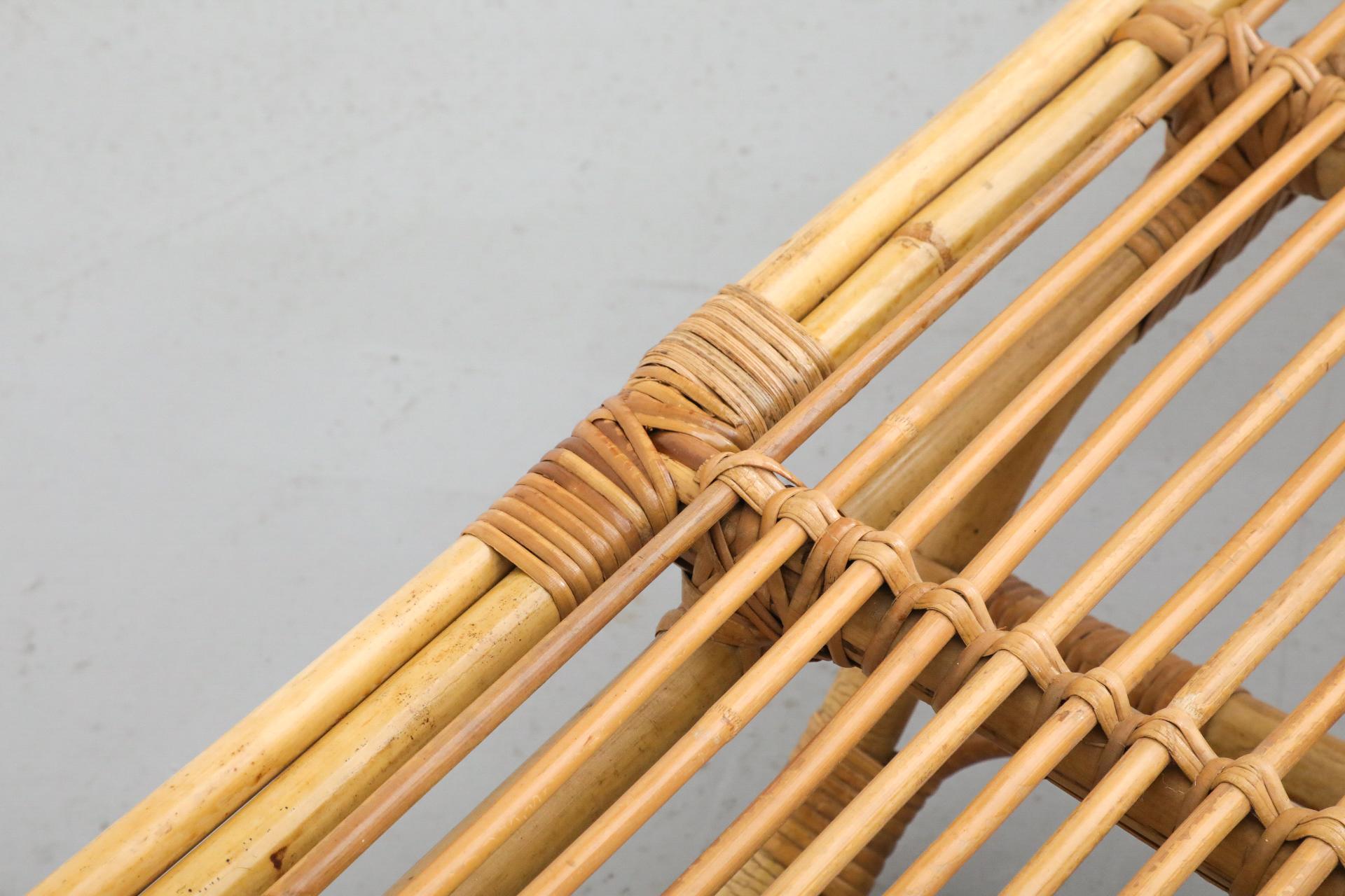 Estructura de cama de día de bambú inspirada en Franco Albini de los años 50 con estructura en forma de trineo en venta 9