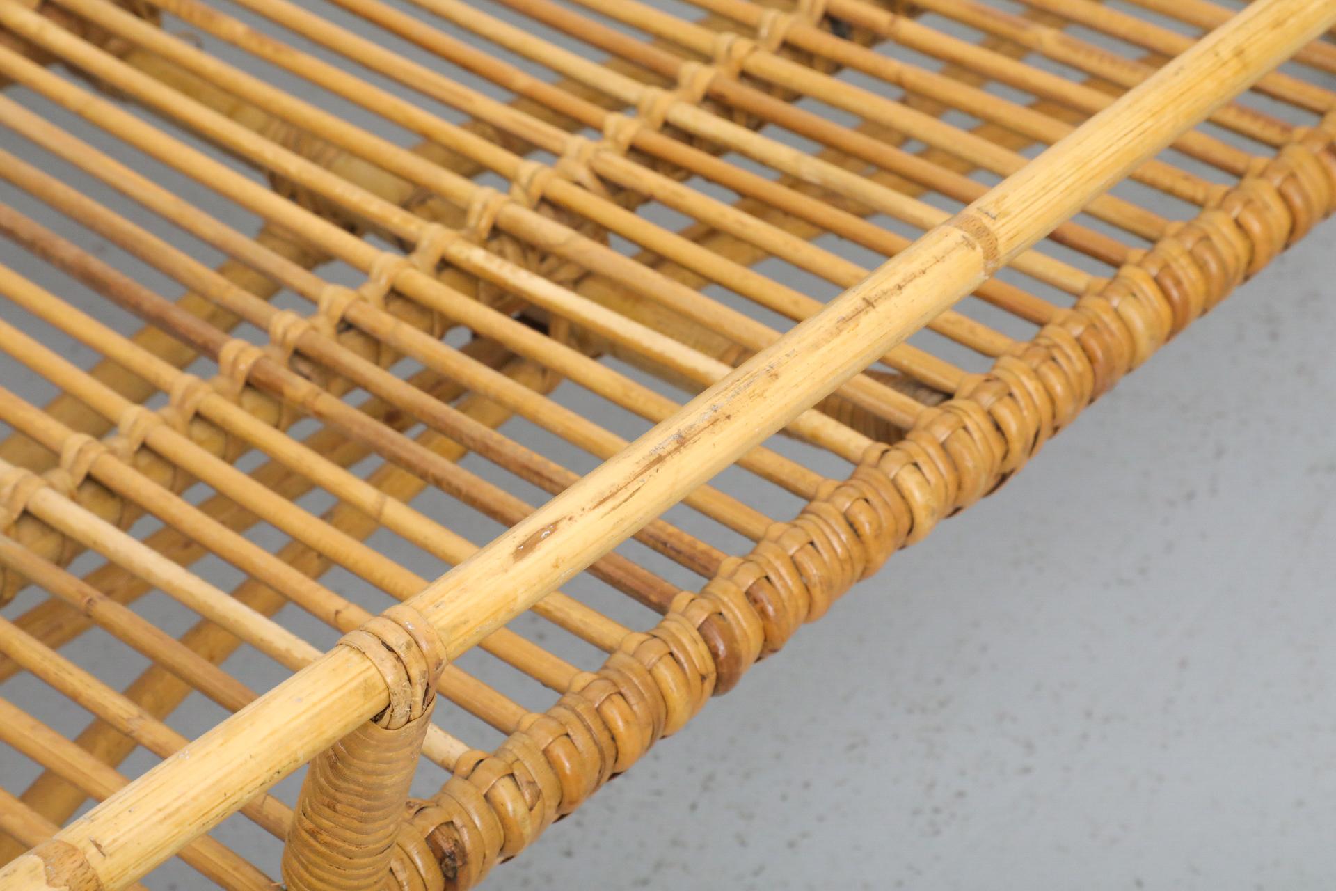 Estructura de cama de día de bambú inspirada en Franco Albini de los años 50 con estructura en forma de trineo en venta 11