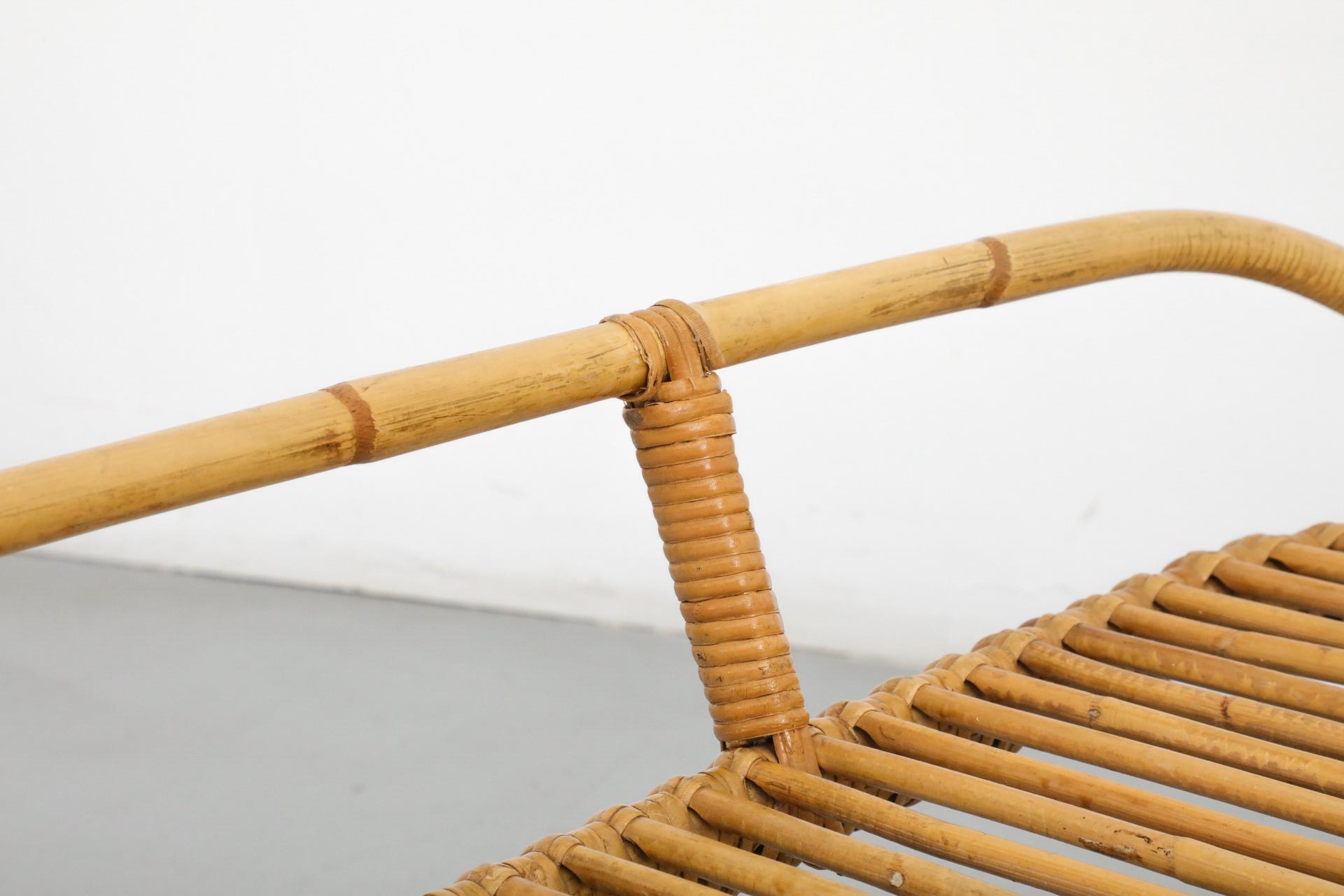 Estructura de cama de día de bambú inspirada en Franco Albini de los años 50 con estructura en forma de trineo en venta 12