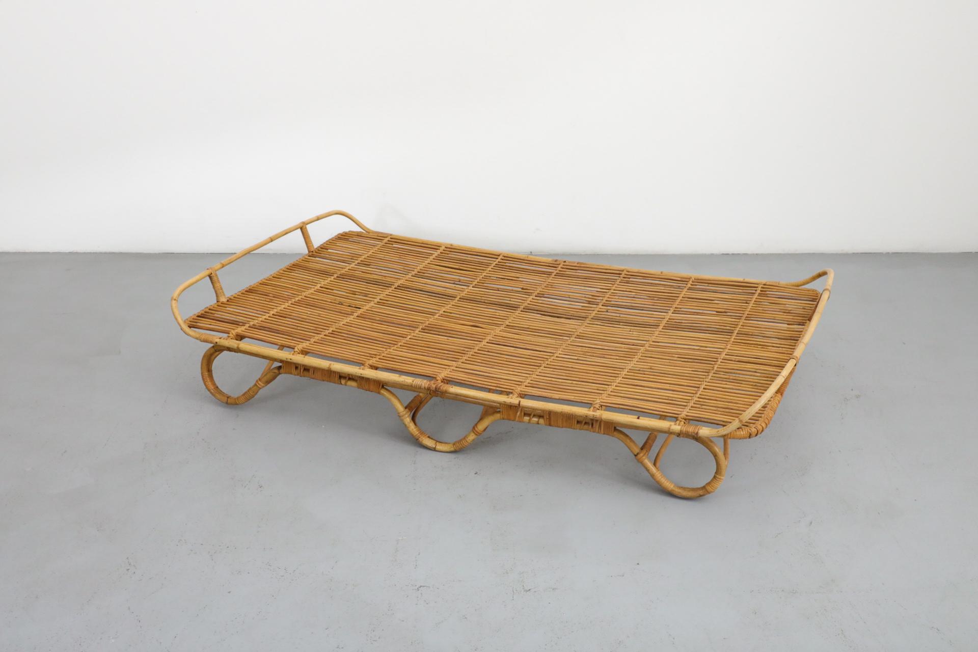 Estructura de cama de día de bambú inspirada en Franco Albini de los años 50 con estructura en forma de trineo Moderno de mediados de siglo en venta