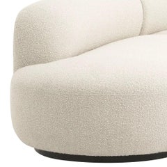 1950s Boomerang Design Style Bouclé Fabric Curved Sofa