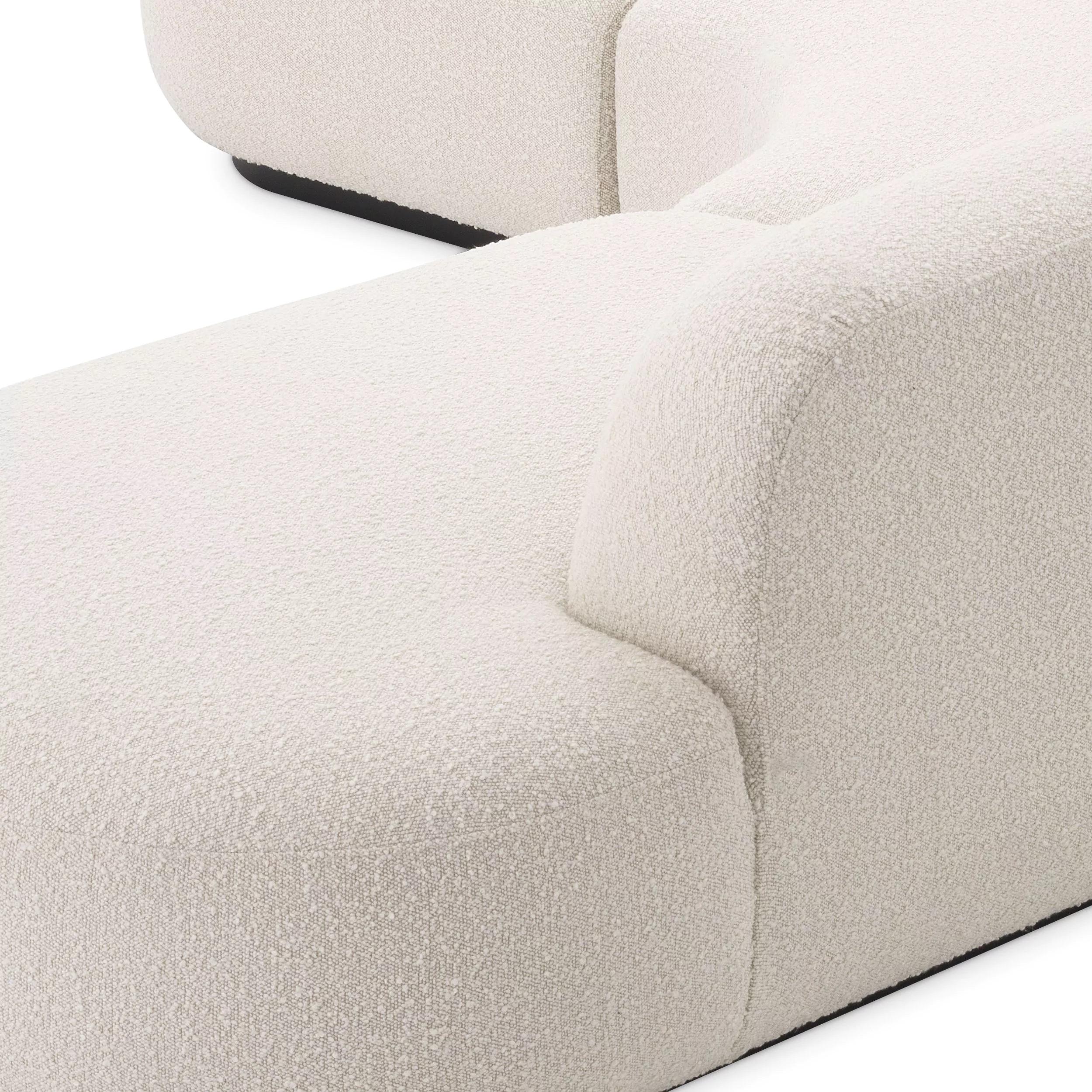 1950er Boomerang Design Stil Bouclé Stoff geschwungenes Sofa (Moderne der Mitte des Jahrhunderts) im Angebot
