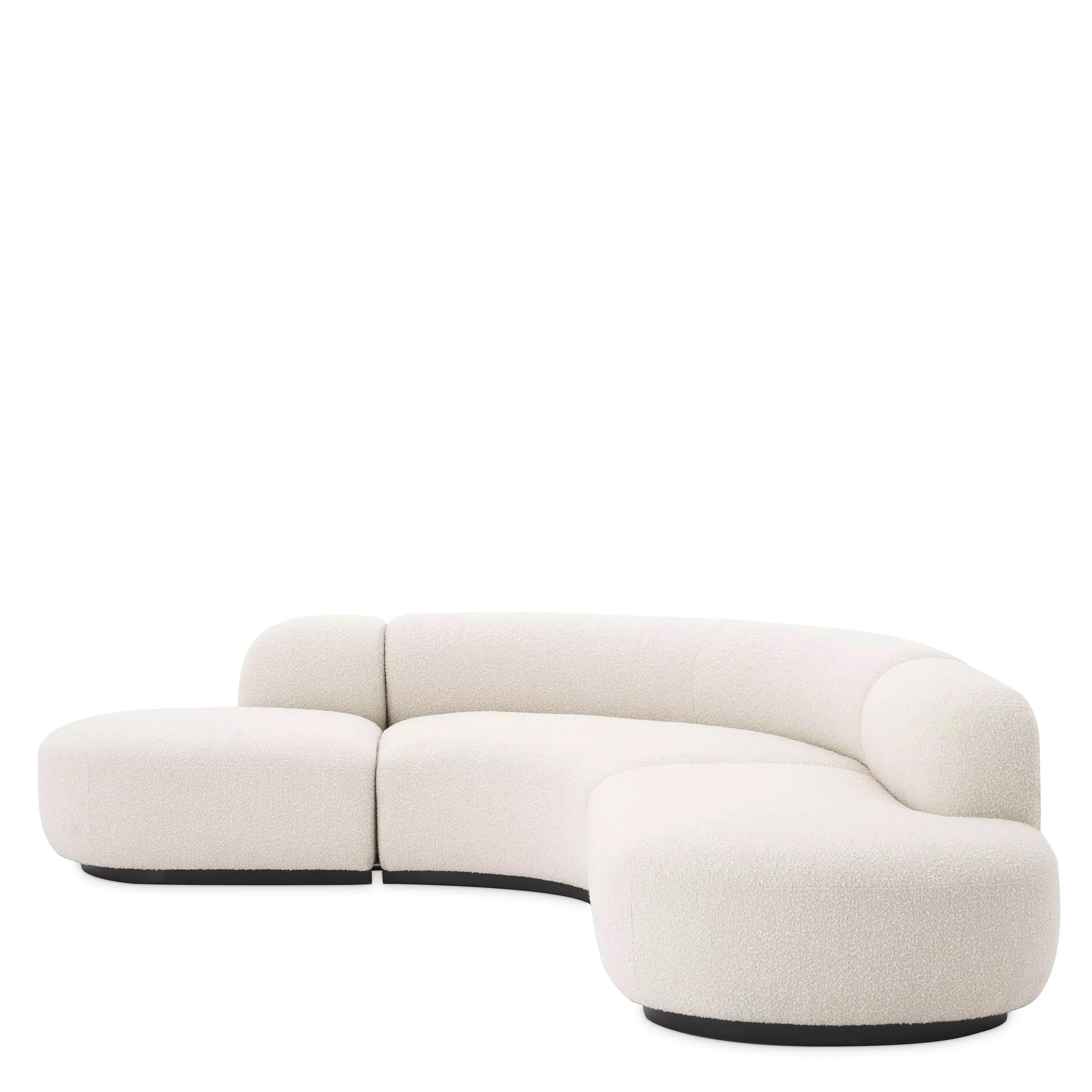1950er Boomerang Design Stil Bouclé Stoff geschwungenes Sofa im Zustand „Neu“ im Angebot in Tourcoing, FR