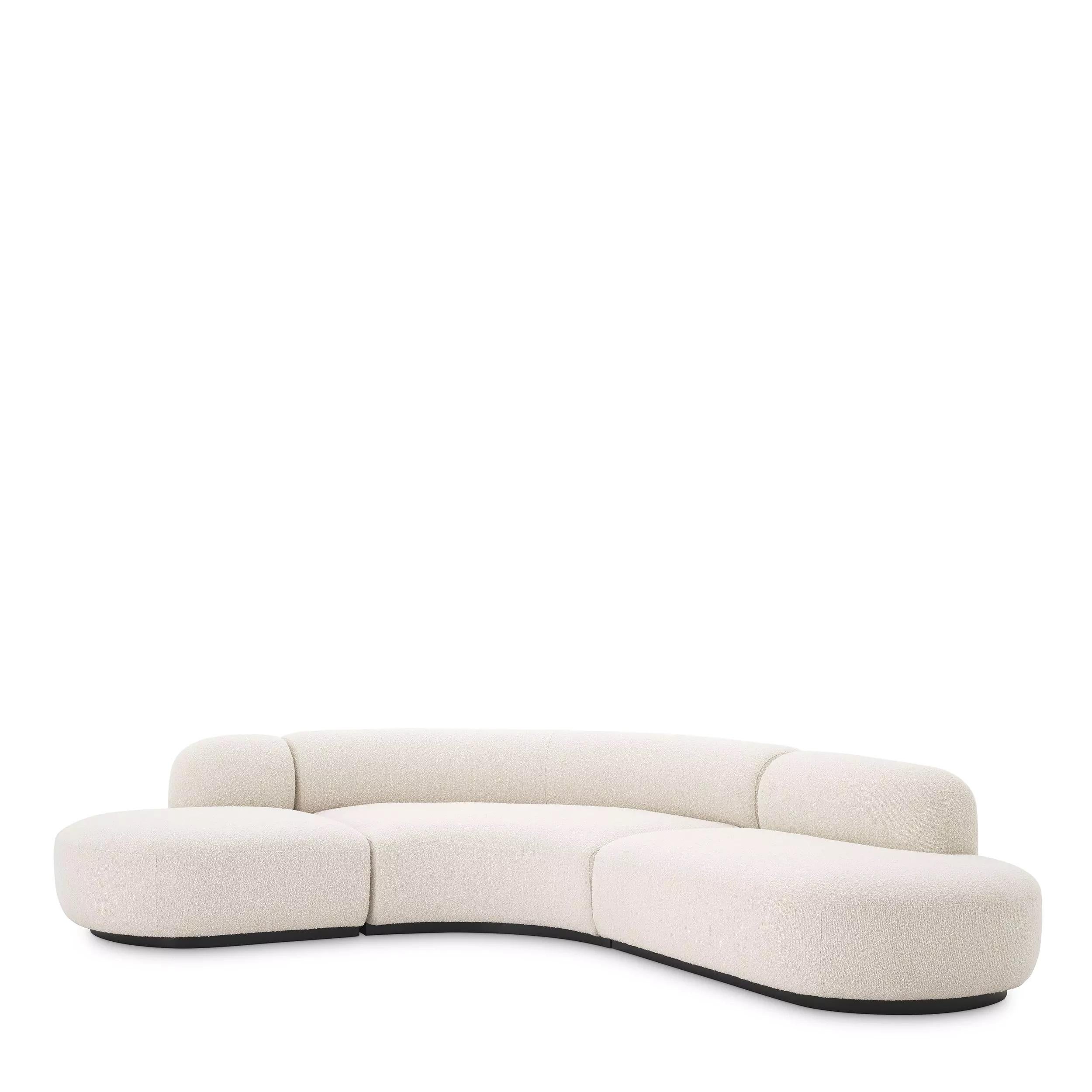 1950er Boomerang Design Stil Bouclé Stoff geschwungenes Sofa (21. Jahrhundert und zeitgenössisch) im Angebot