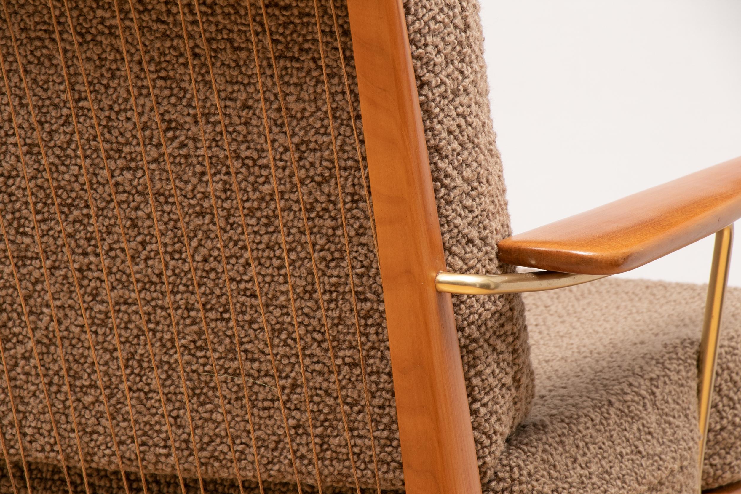 Brass 1950s Boomerang Sofa by Hans Mitzlaff for Soloform, Germany