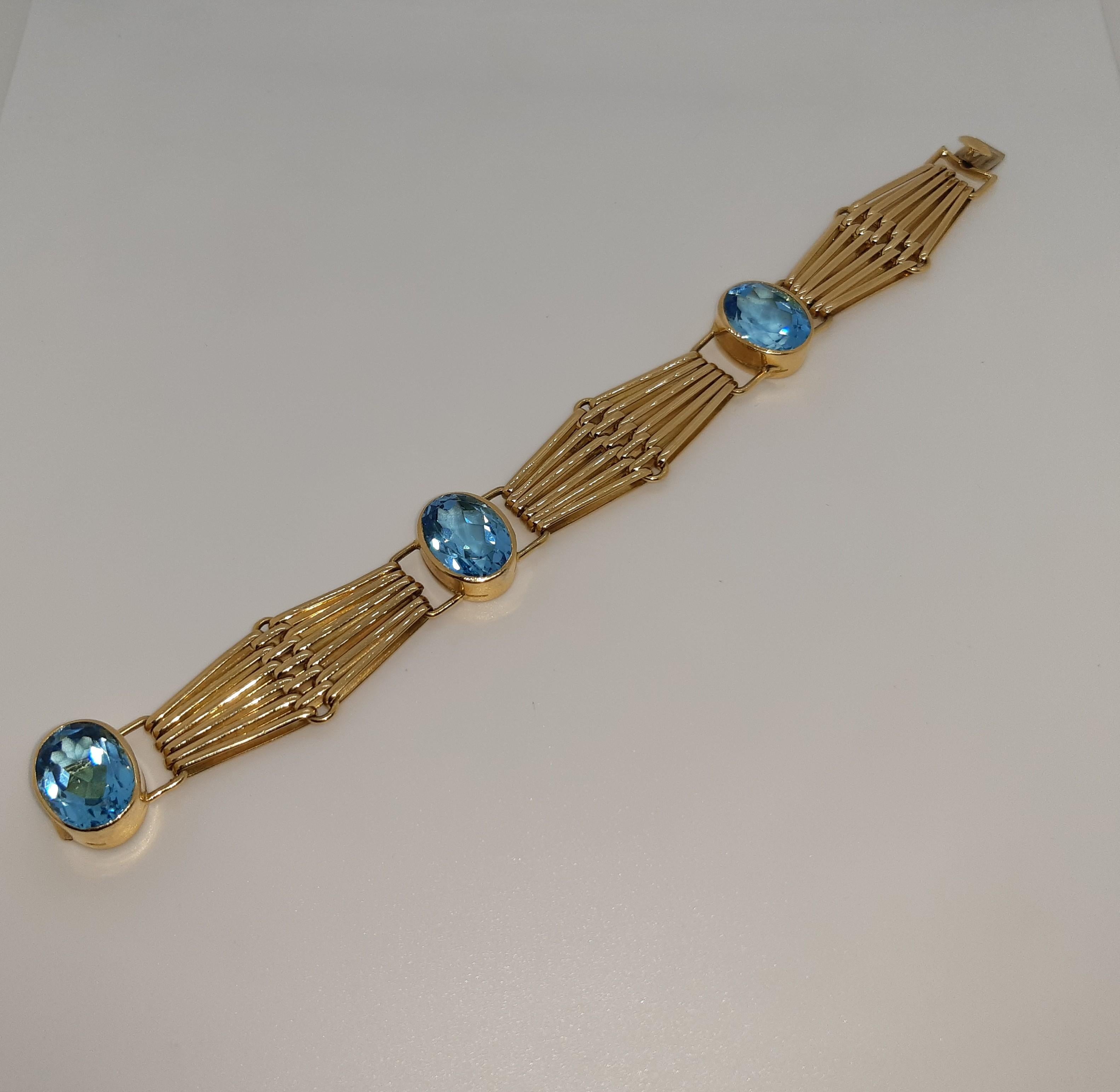 Women's or Men's 1950s Bracelet 18 Kt Gold For Sale