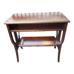 1950s Brandt Furniture Vintage Mahogany 3 Tier Magazine Rack Accent Table
