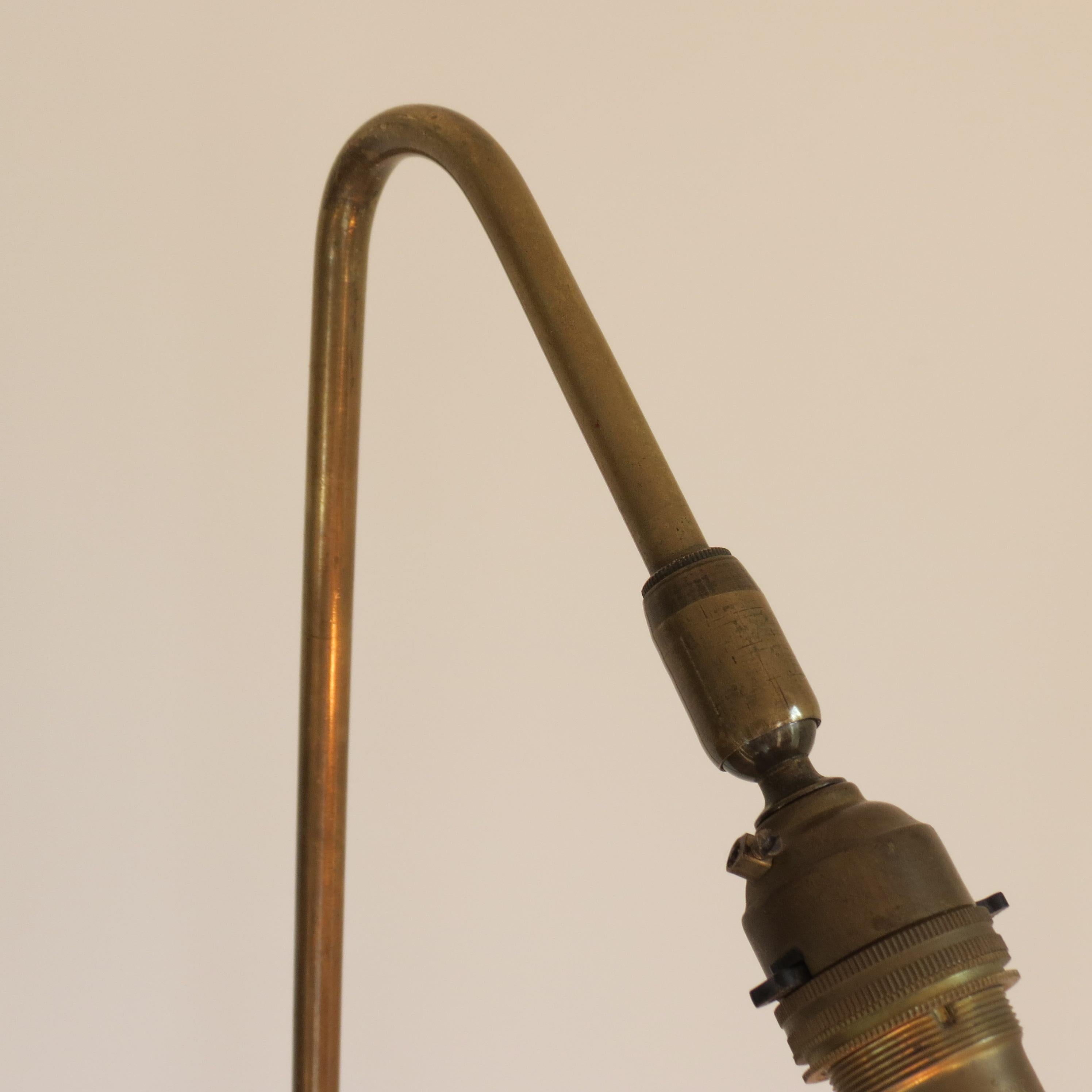 1950s Brass and Black Metal Curve over Adjustable Industrial Floor Lamp 5