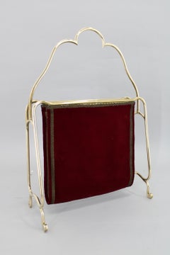 1950s Brass and Fabric Magazine Stand, Italy