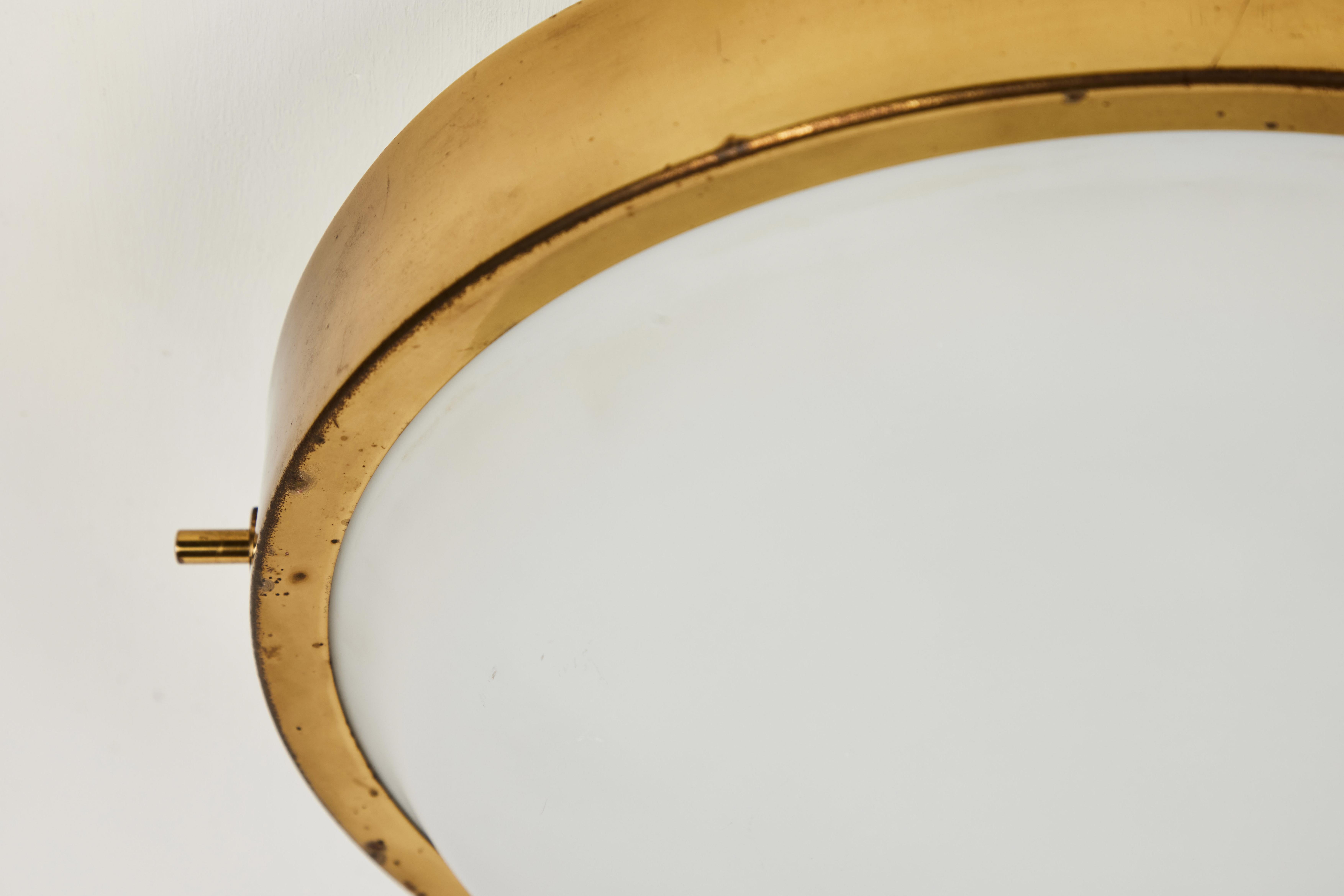 1950s Brass and Glass Ceiling Light by Oscar Torlasco for Lumi 4