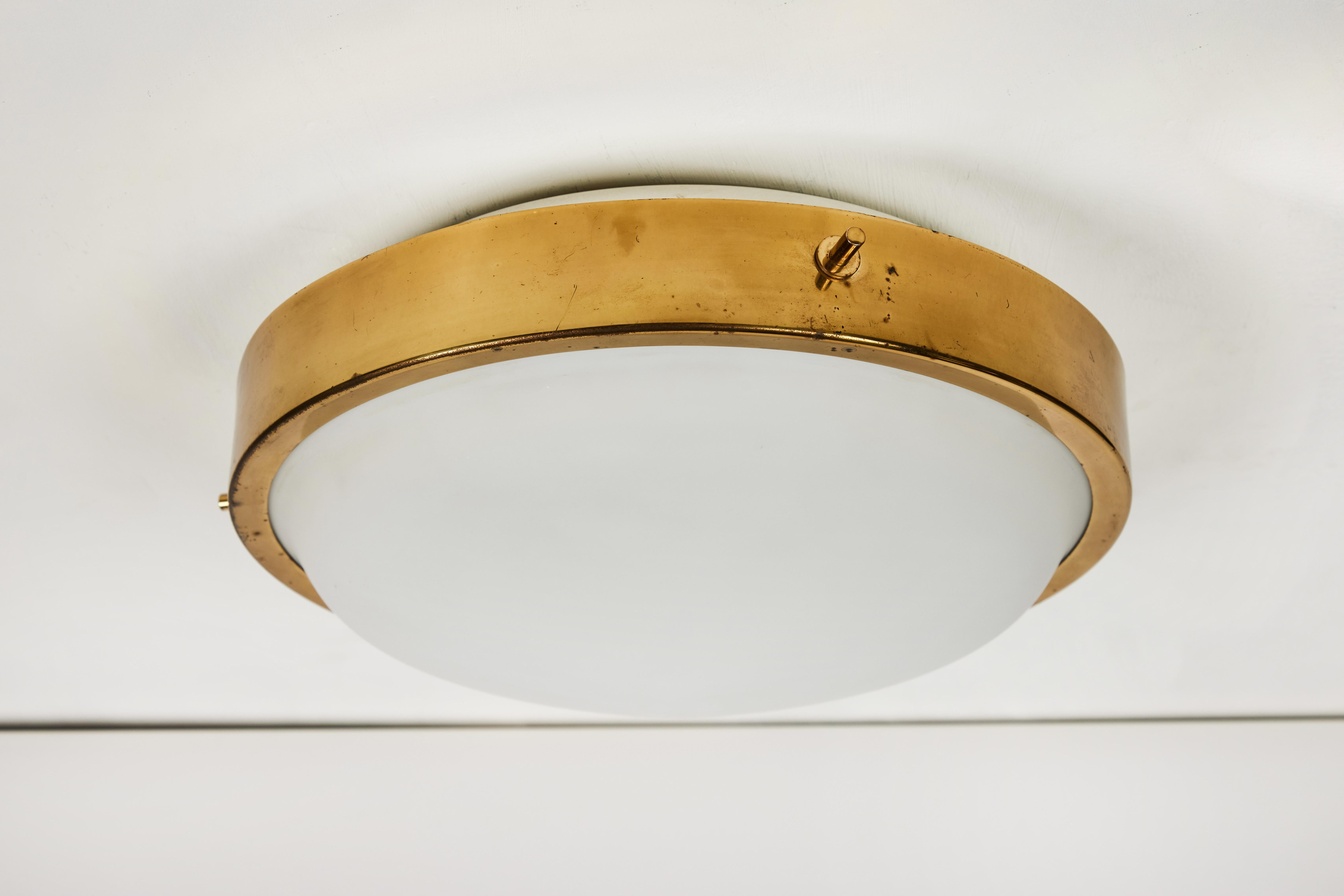 1950s Brass and Glass Ceiling Light by Oscar Torlasco for Lumi 1