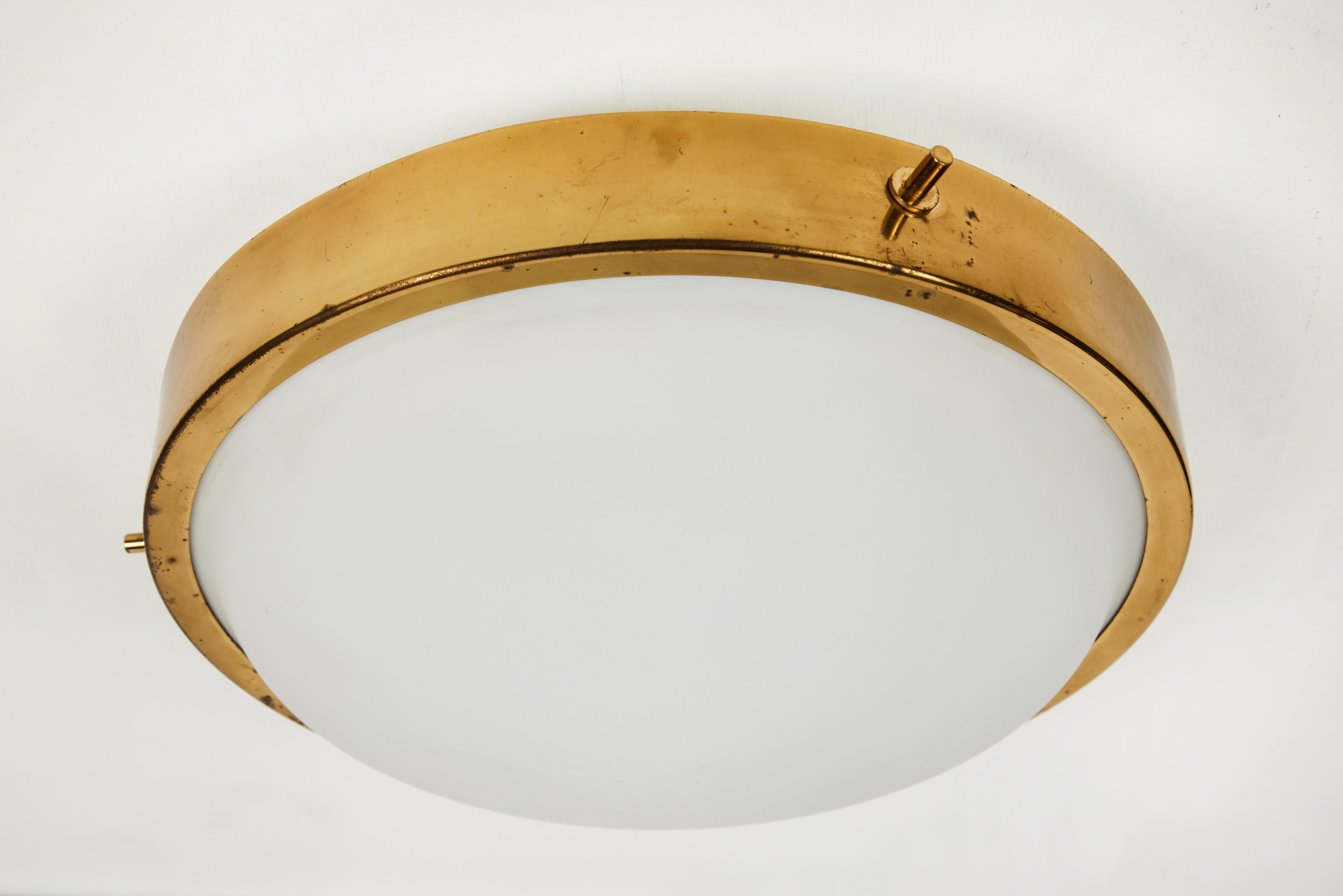 1950s Brass and Glass Ceiling Light by Oscar Torlasco for Lumi 2