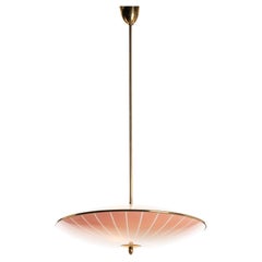 1950's Brass and Glass Pendant in Style of Pietro Chiesa