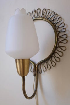 1950s Brass and Glass Wall light