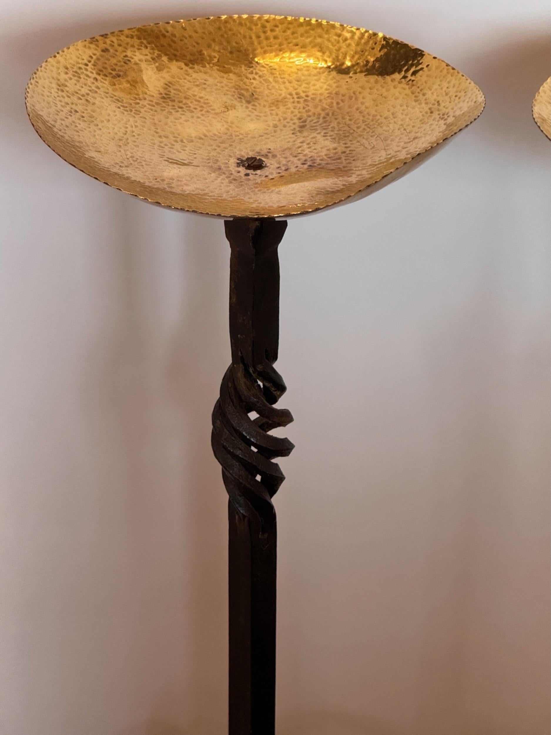 1950s Brass and Iron Pedestals 1