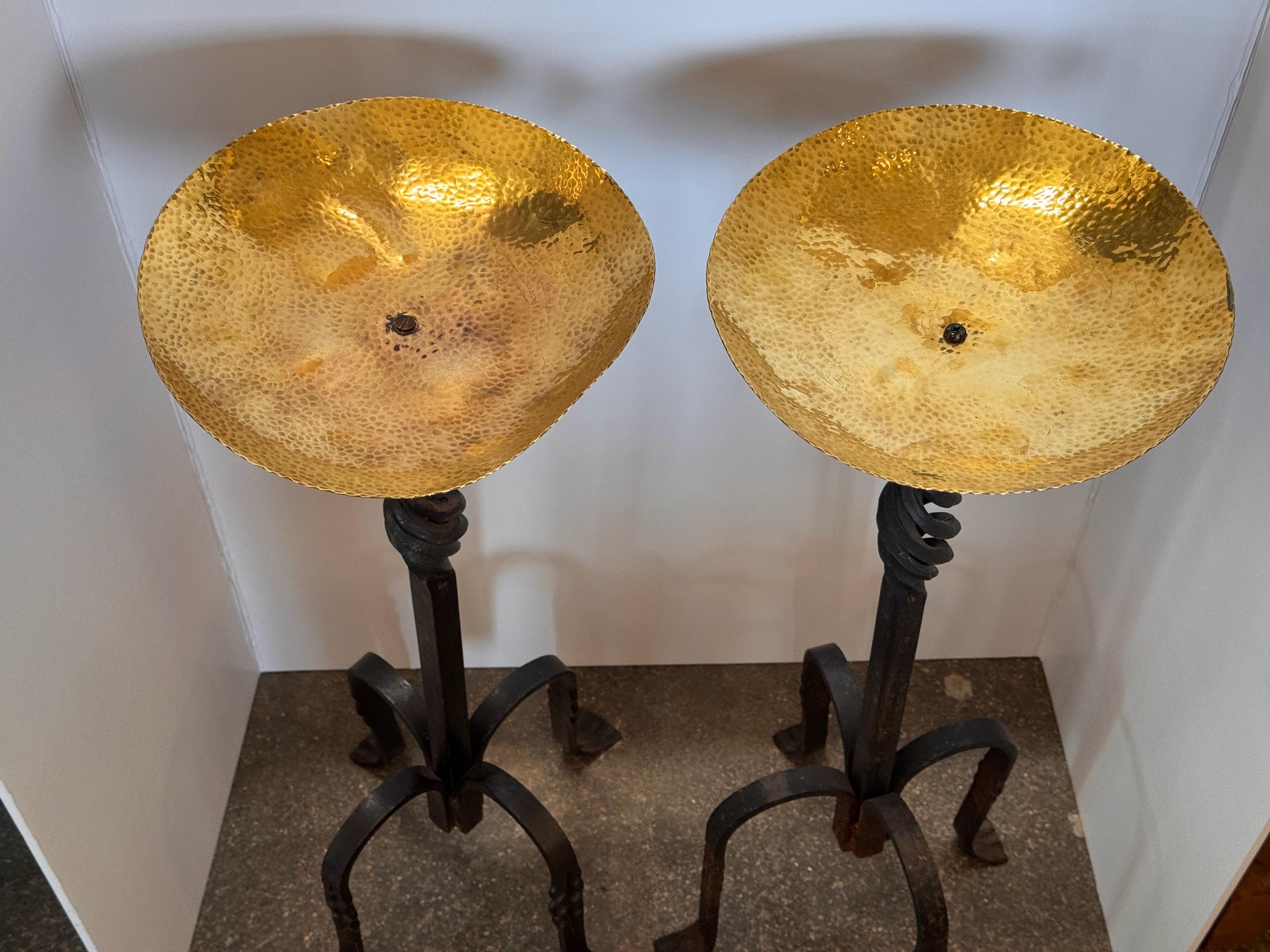 1950s Brass and Iron Pedestals 3
