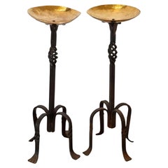 1950s Brass and Iron Pedestals