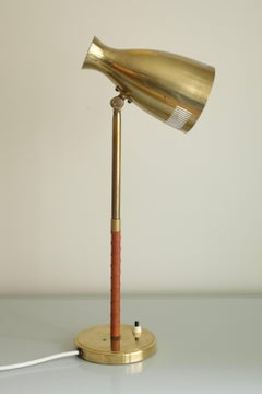 1950s Brass and Leather table lamp model E1247 by ASEA