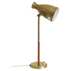 1950s Brass and Leather table lamp model E1247 by ASEA