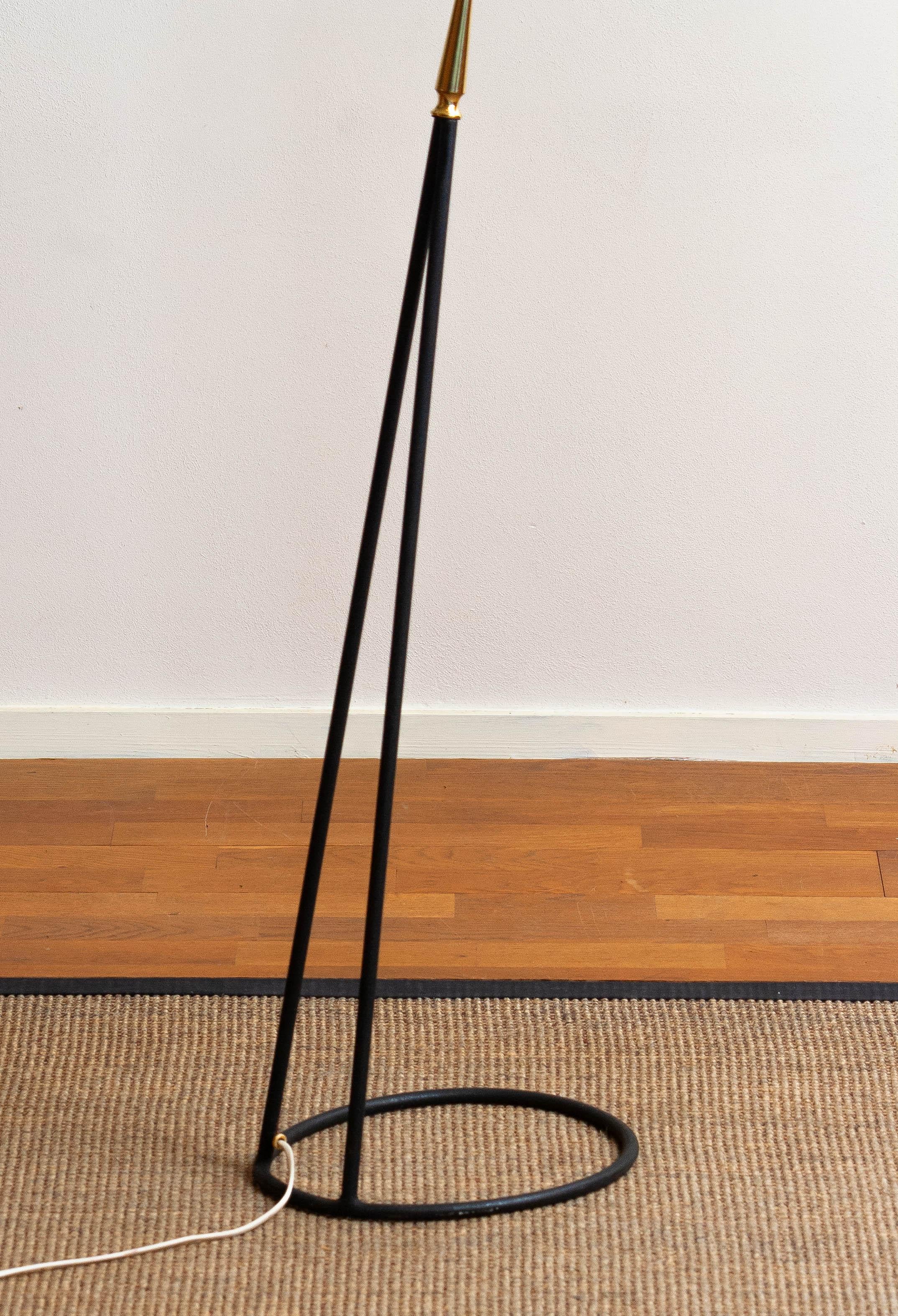 1950s Brass and Metal Floor Lamp by Falkenbergs Belysning, Sweden 4