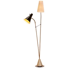 1950s, Brass and Metal Floor Lamp by Hans Bergström for Ataljé Lyktan