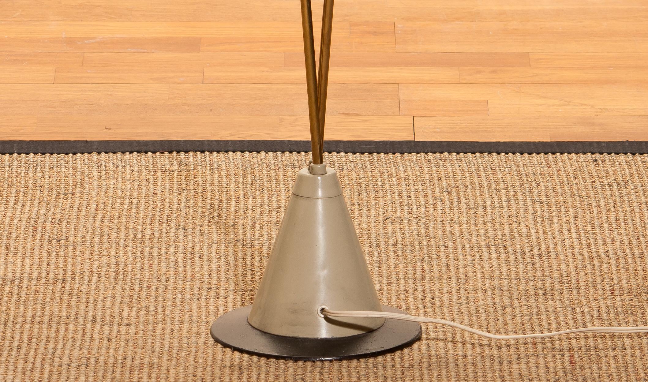 1950s, Brass and Metal Floor Lamp by Hans Bergström for Ateljé Lyktan 4